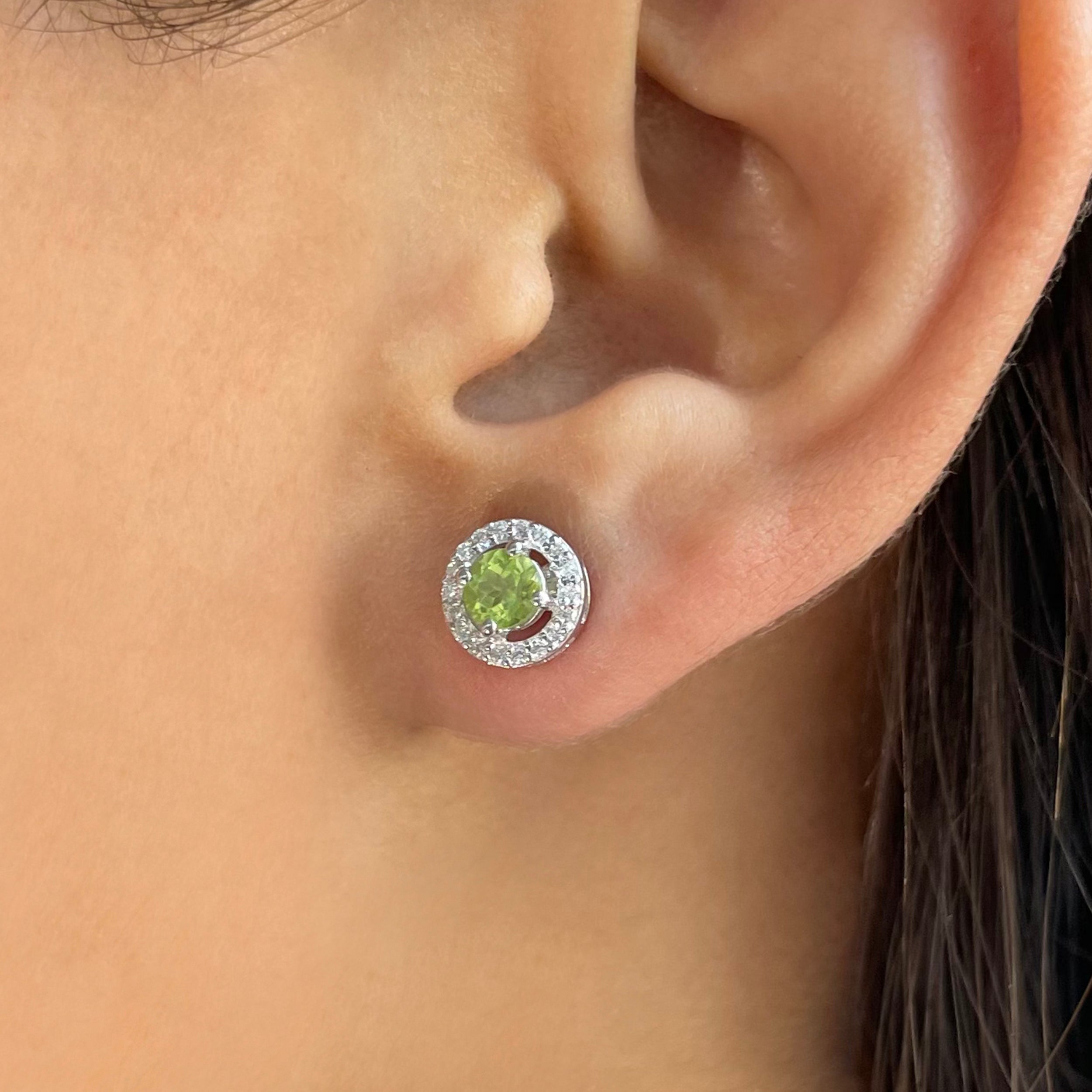 Peridot Stud Earrings-(PER-SE-985.)