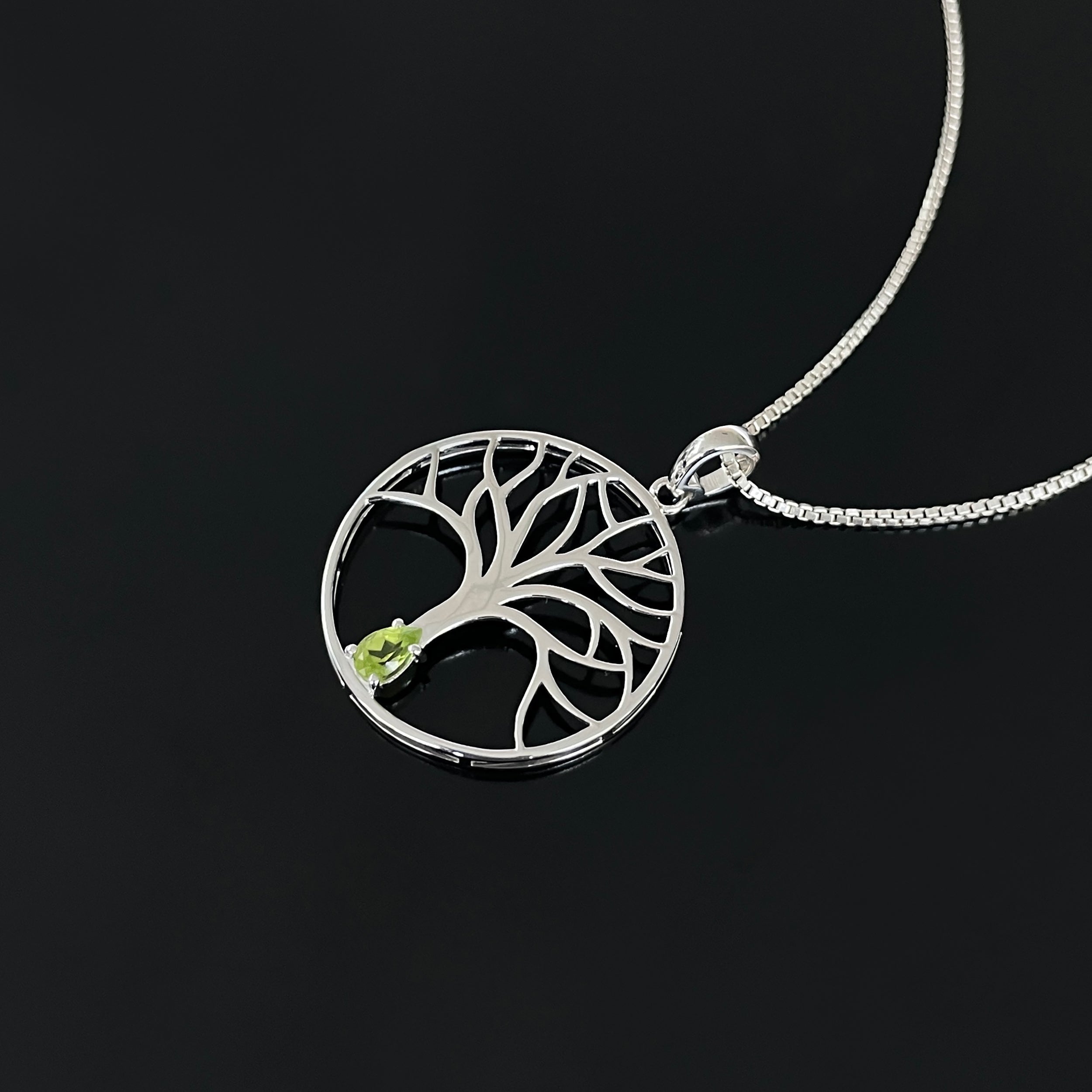 Peridot Tree Of Life Pendant-(PER-SN-154.)