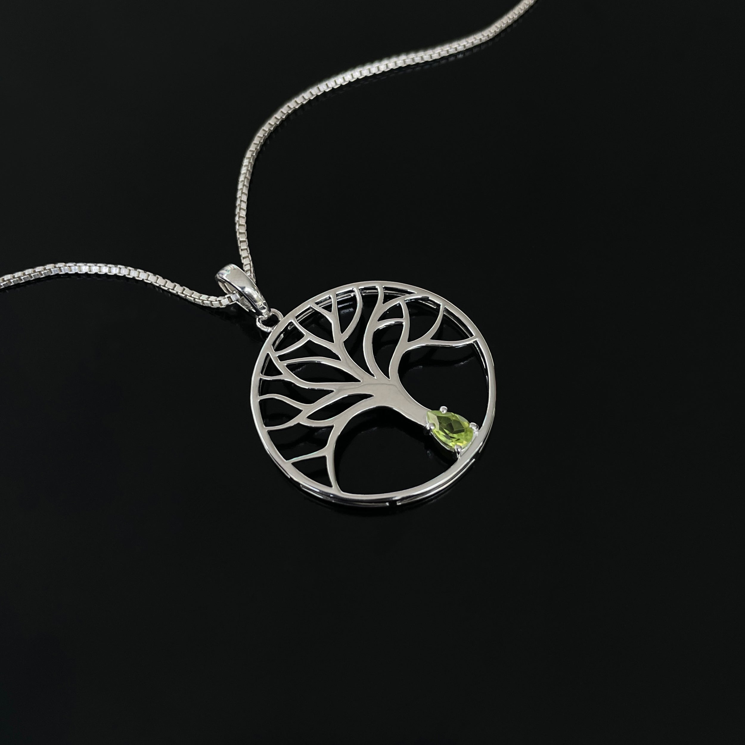 Peridot Tree Of Life Pendant-(PER-SN-154.)