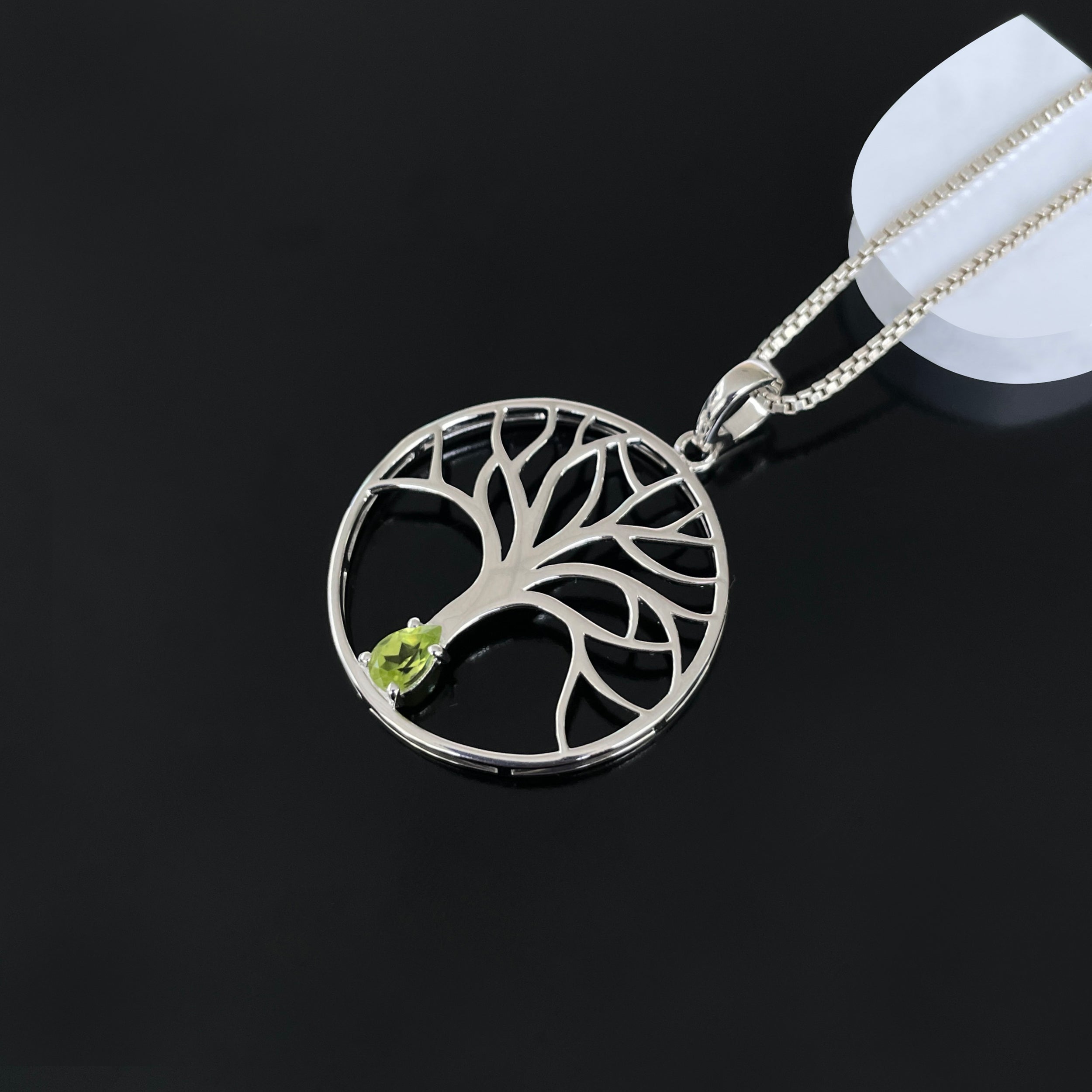 Peridot Tree Of Life Pendant-(PER-SN-154.)