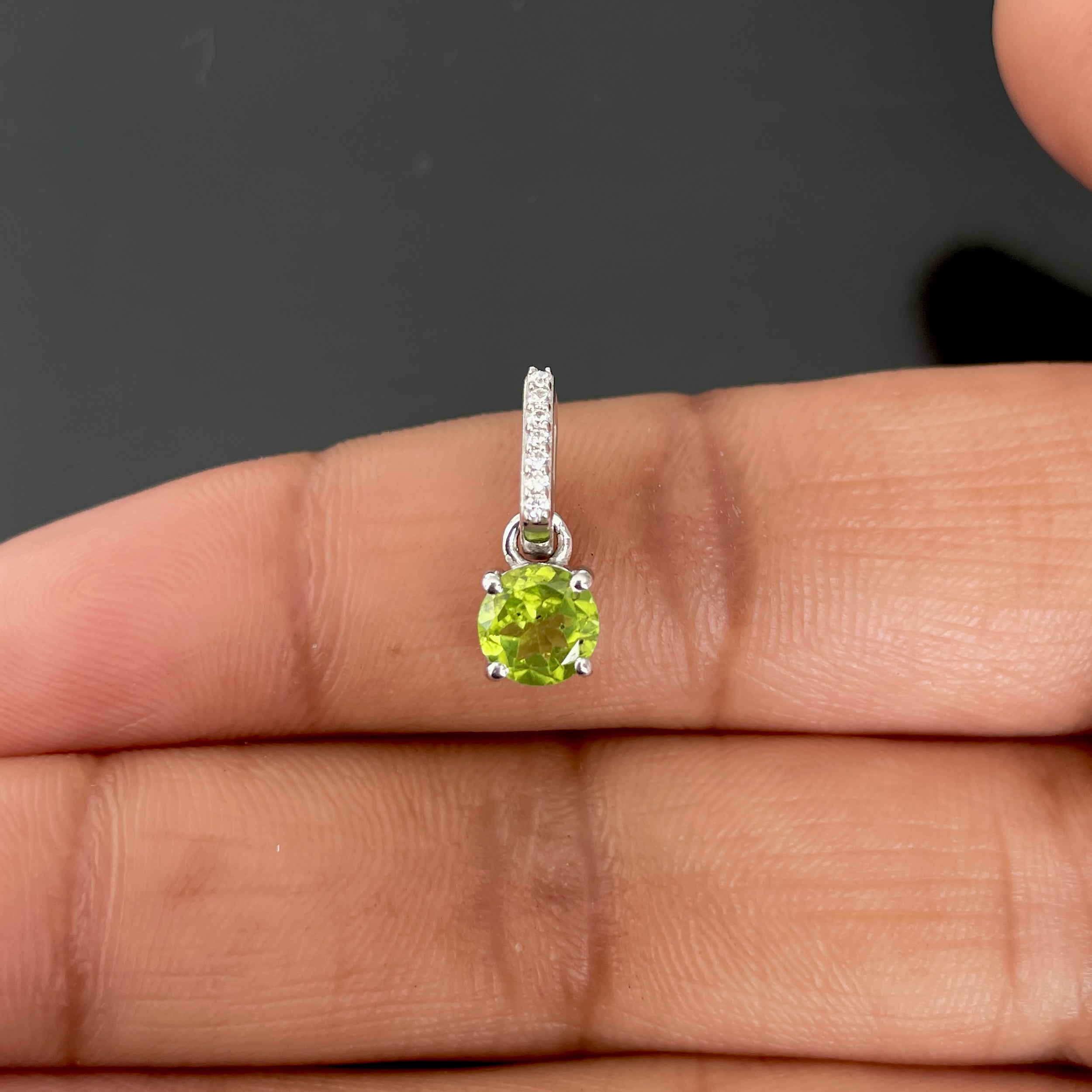 Peridot & White Topaz Pendant-(PER-SP-549.)