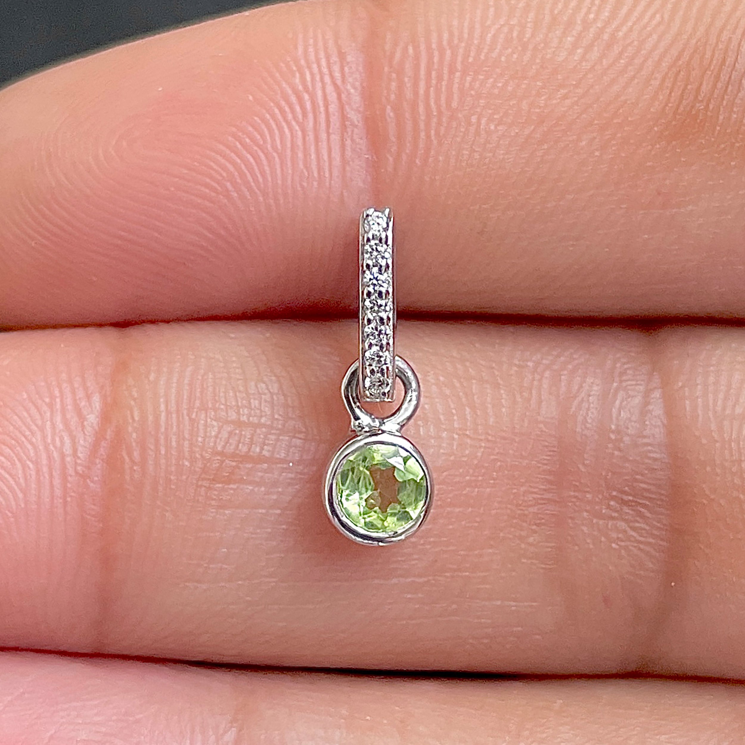 Peridot & White Topaz Pendant-( PER-SP-999B. )