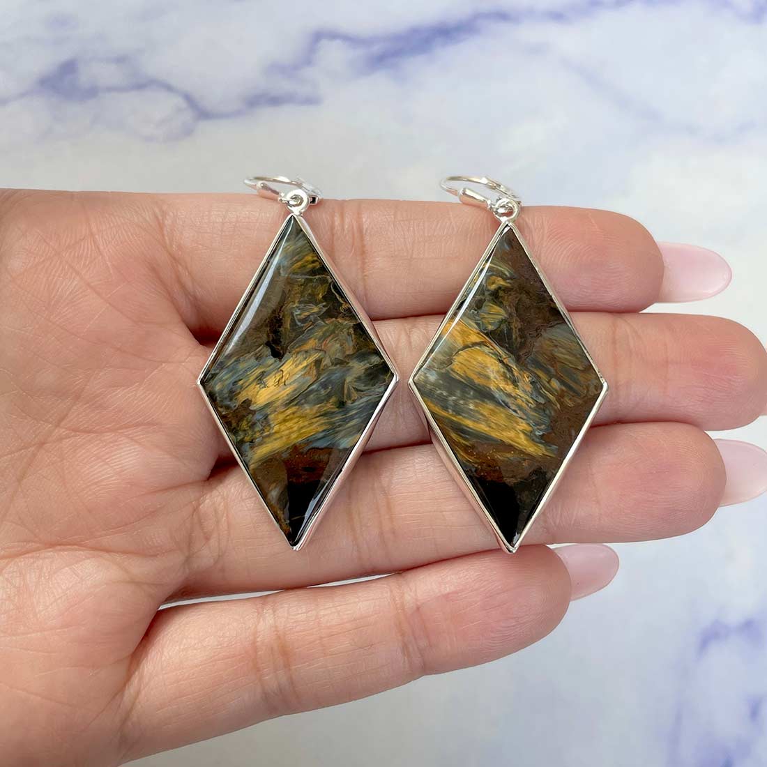 Pietersite Earring-(PIT-E-5.)