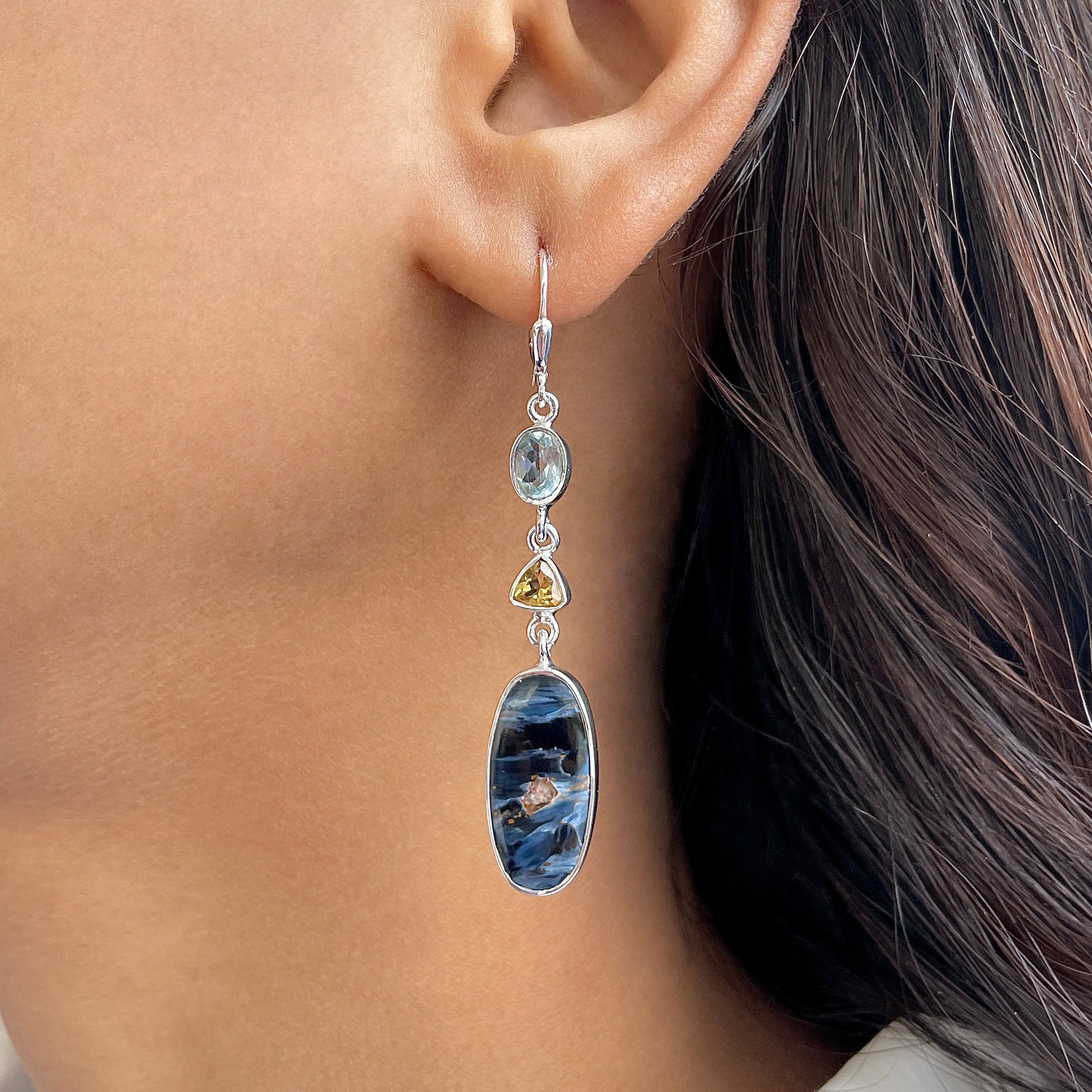 Pietersite Earring-(PIT-E-59.)
