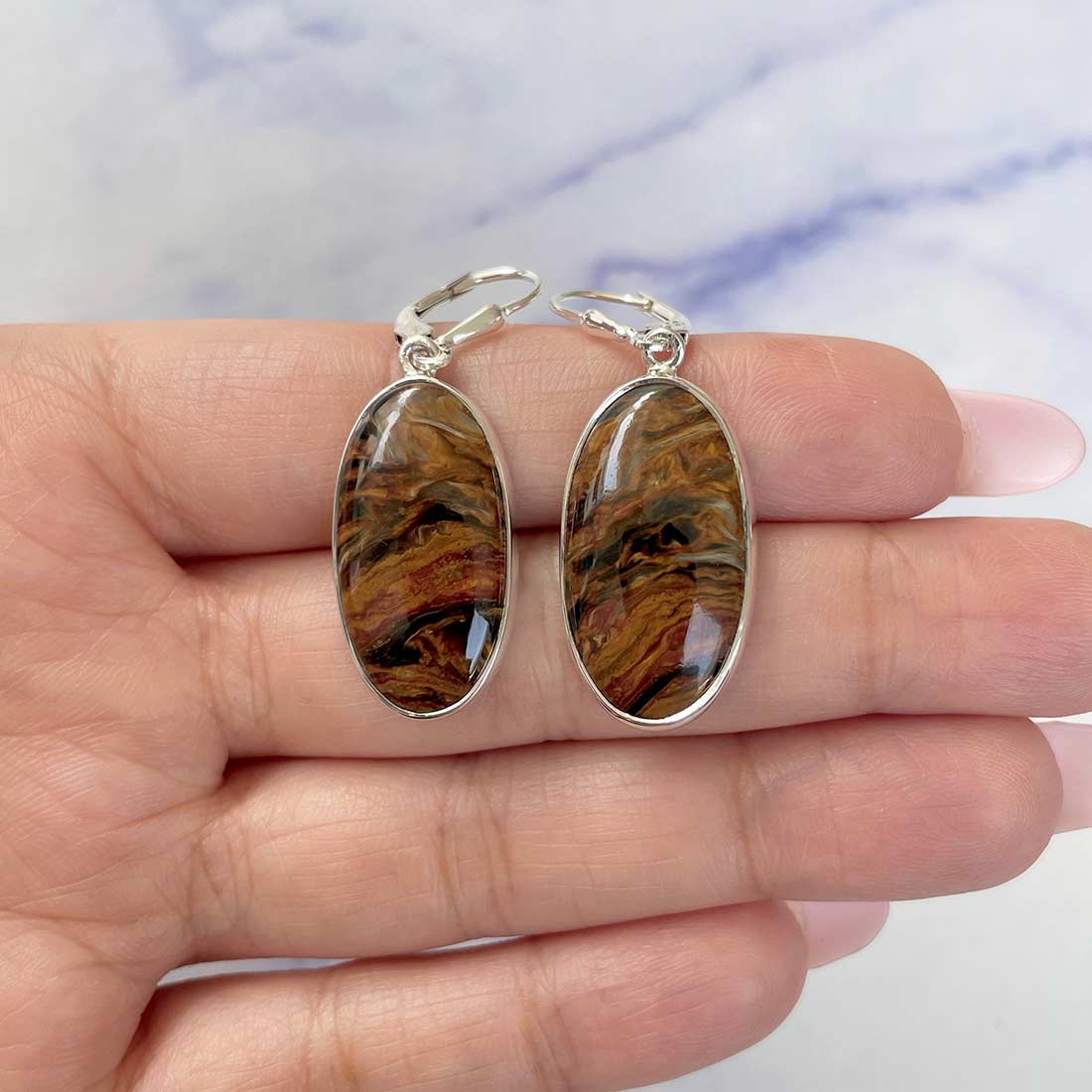 Pietersite Earring-(PIT-E-8.)