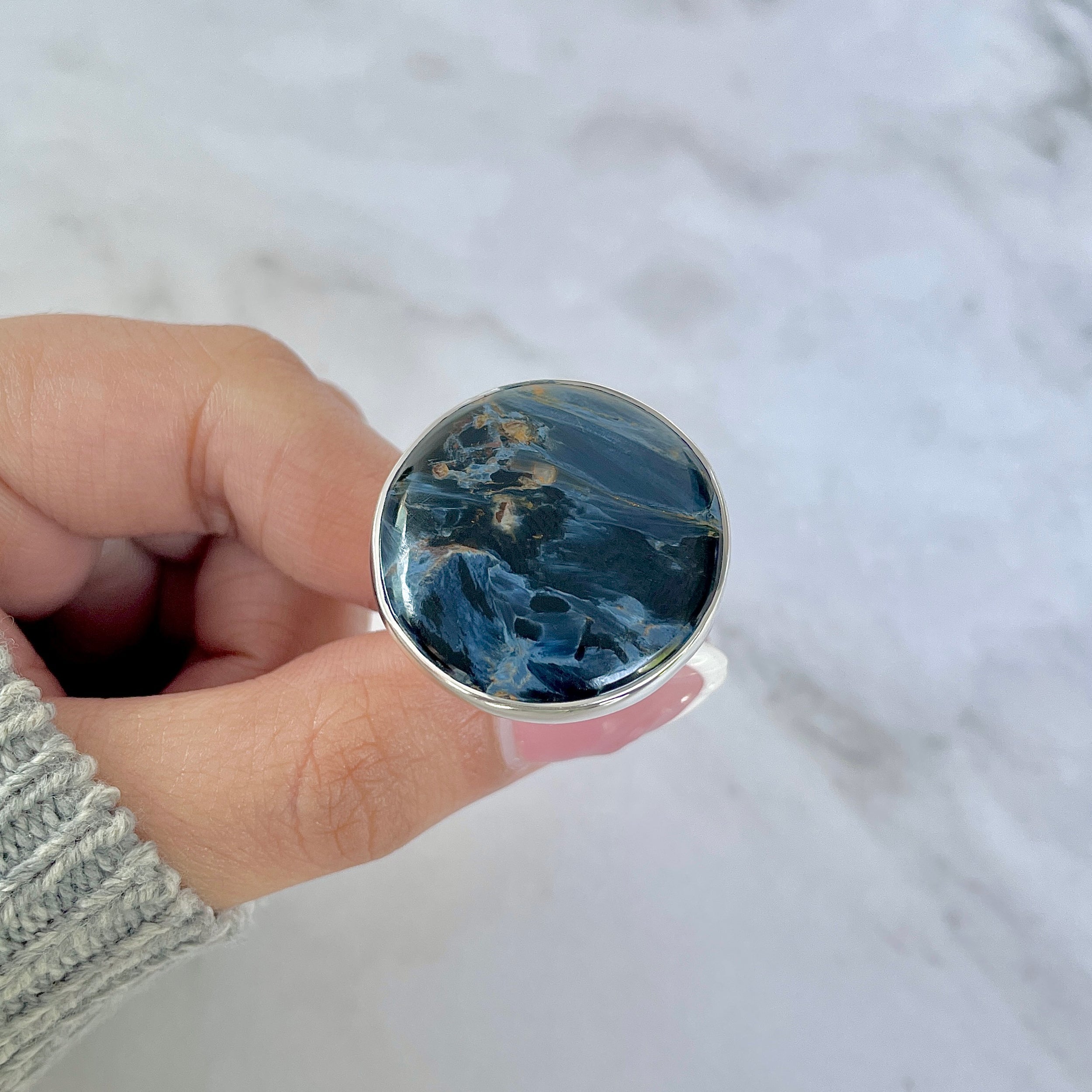 Pietersite Adjustable Ring-(PIT-R-418.)