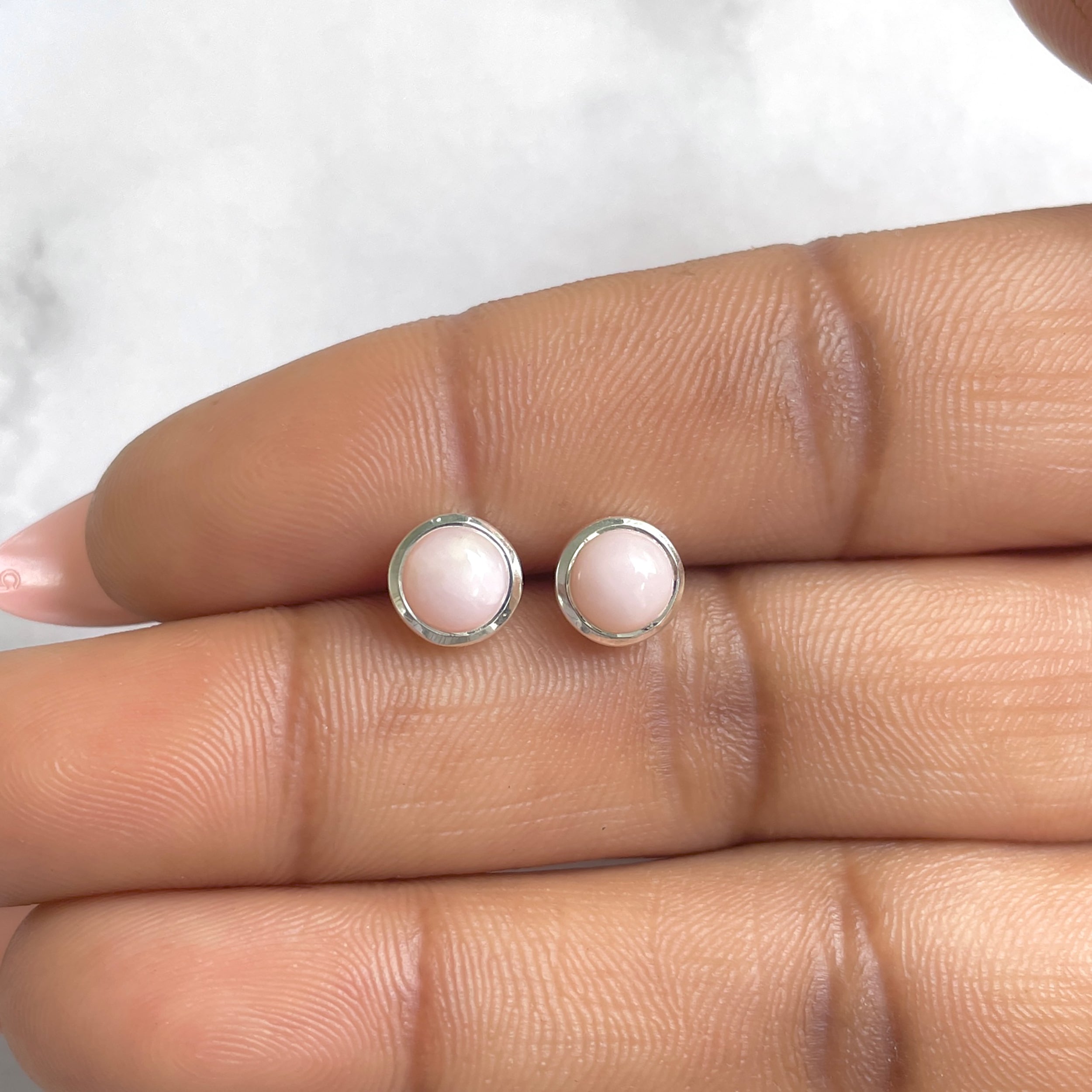 Pink Opal Earring-(PKO-RDE-1073.)