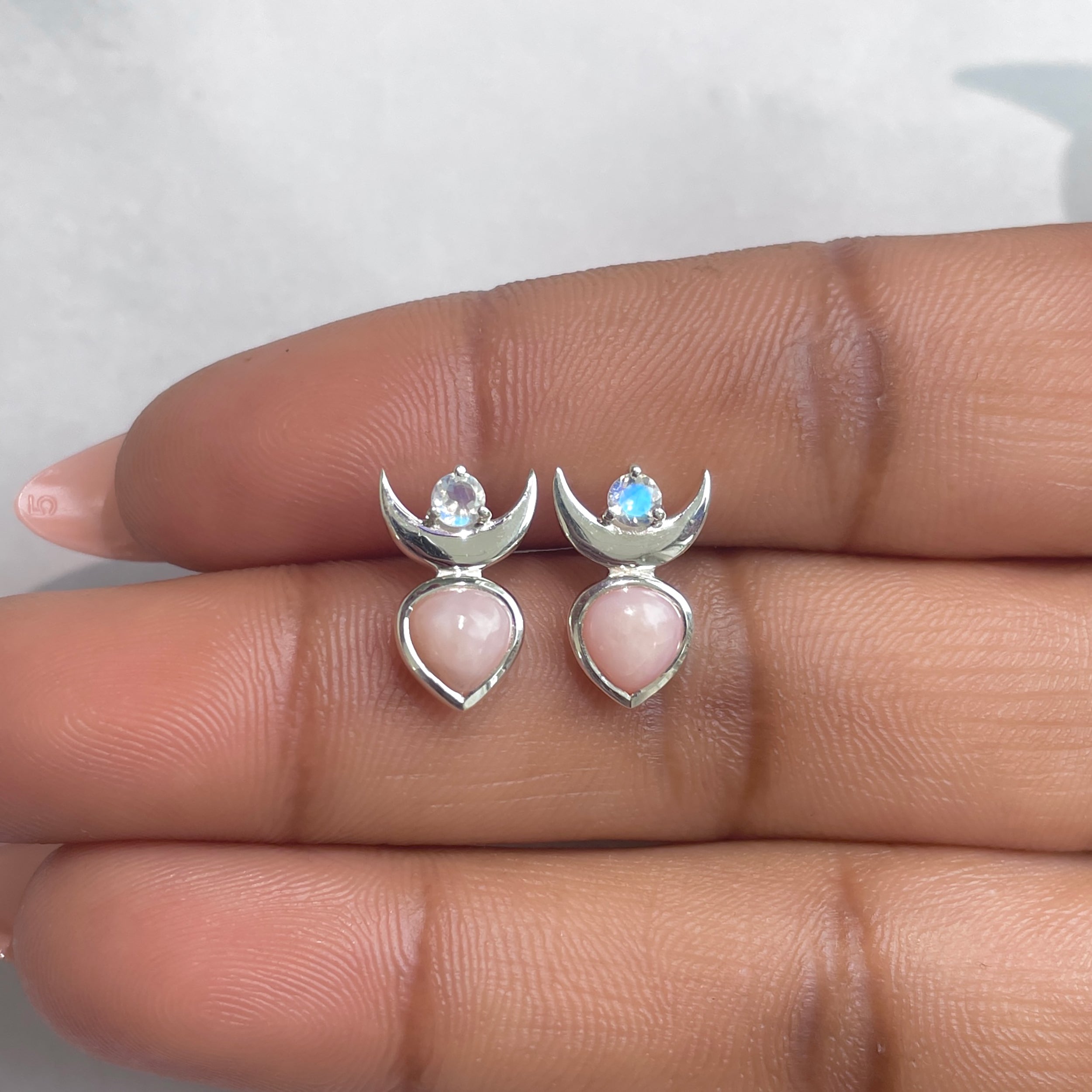 Pink Opal Earring-(PKO-RDE-1092B.)