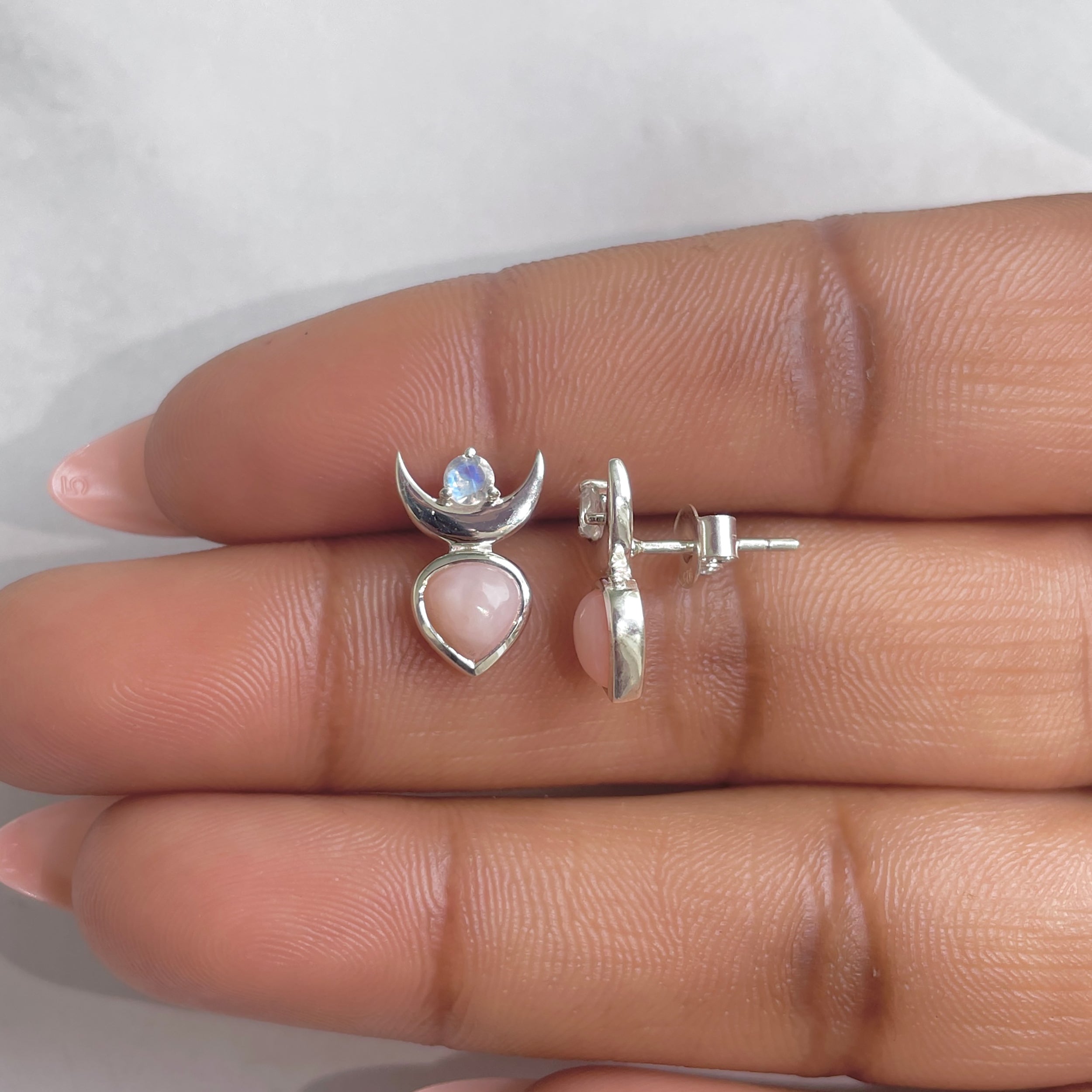 Pink Opal Earring-(PKO-RDE-1092B.)