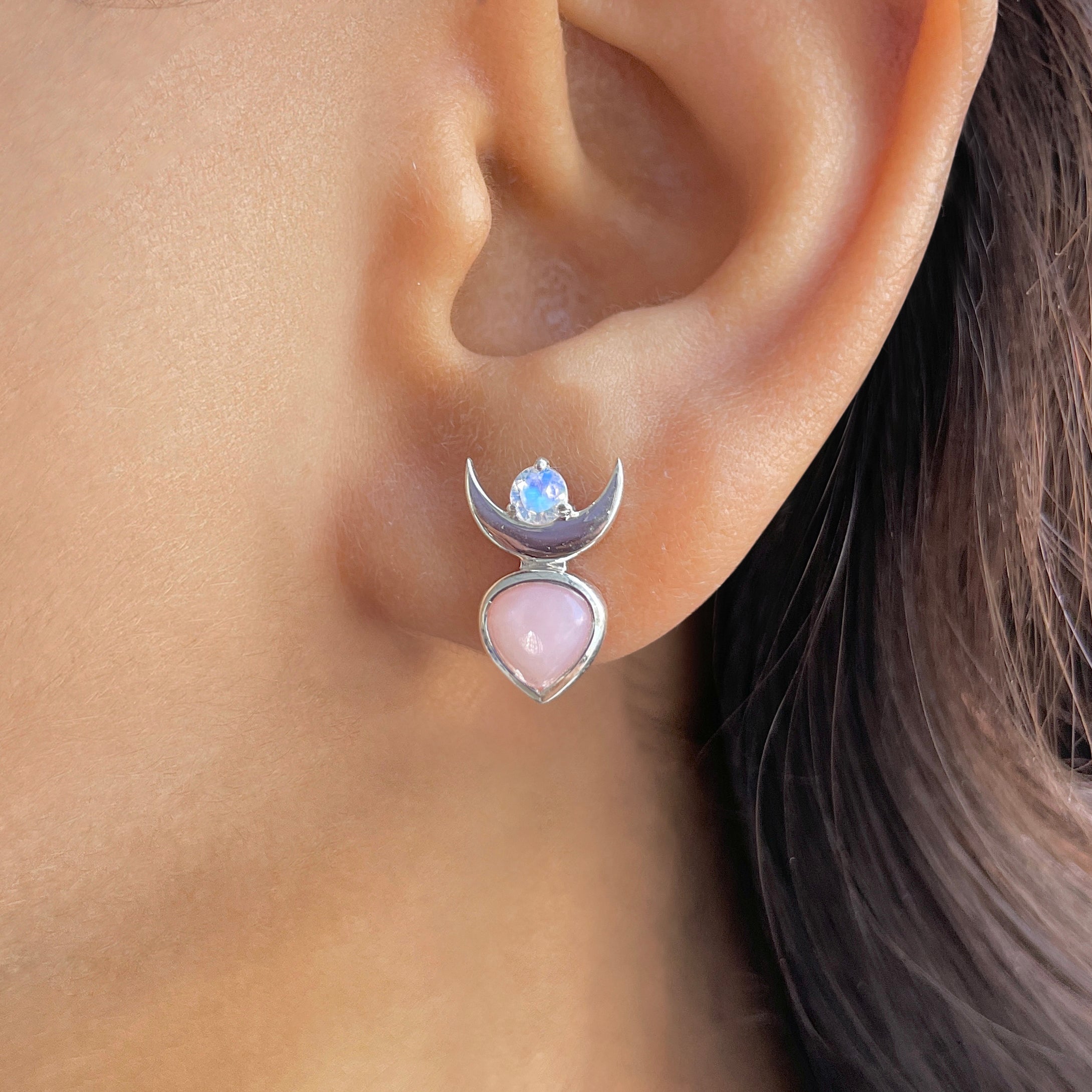 Pink Opal Earring-(PKO-RDE-1092B.)