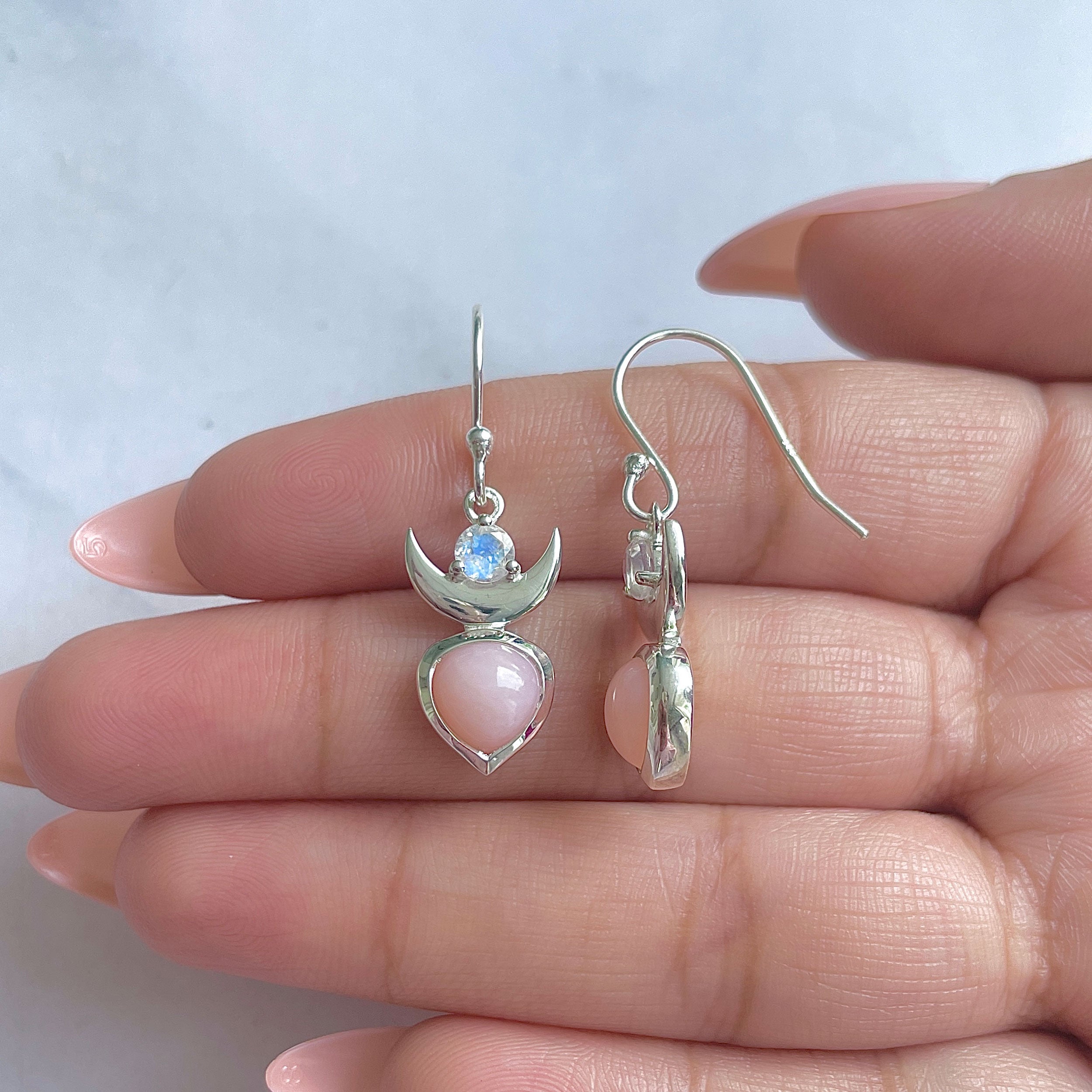 Pink Opal Earring-(PKO-RDE-1093.)
