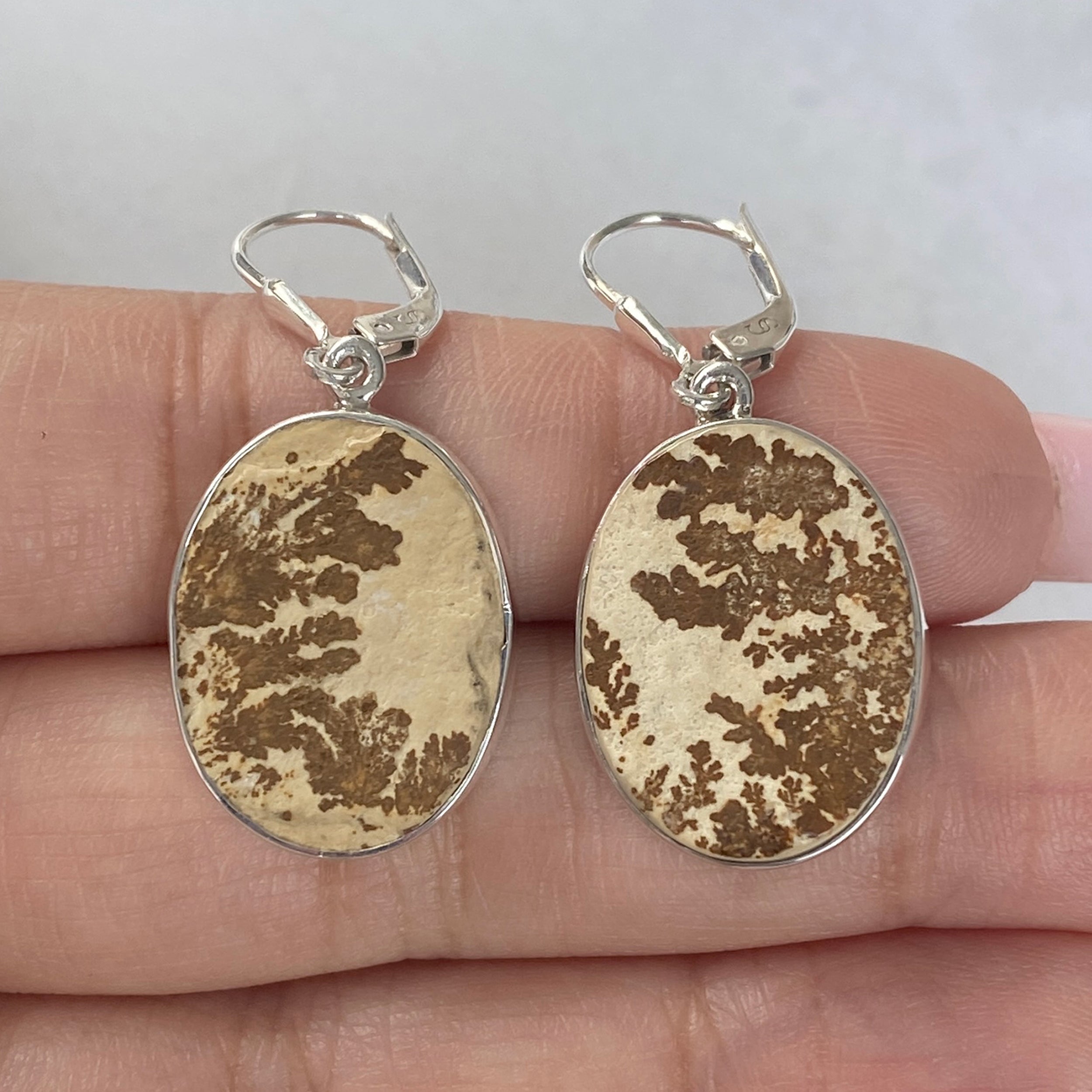 Psilomelane Dendrite Earring-(PSD-E-6.)
