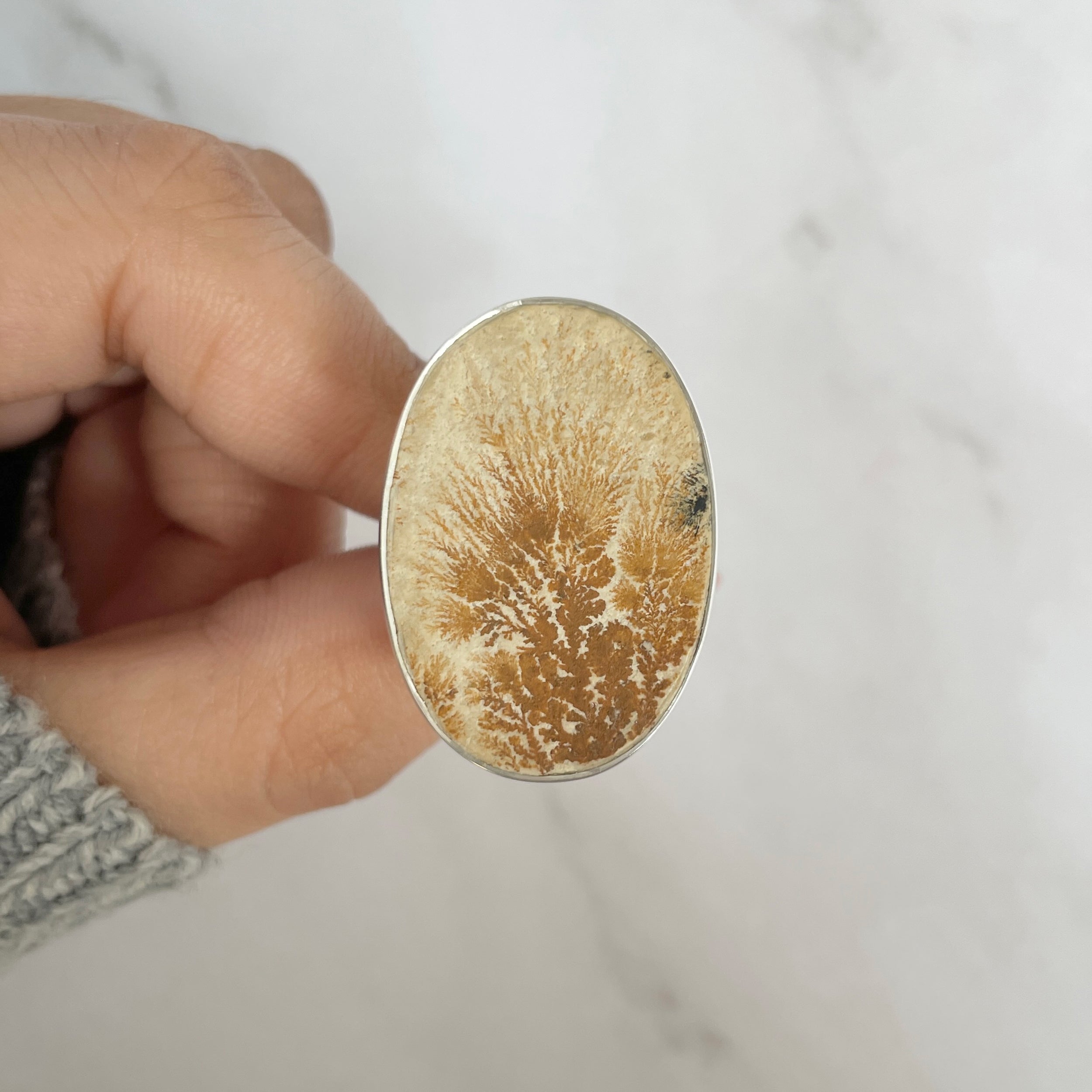 Psilomelane Dendrite Ring-(PSD-R-43.)