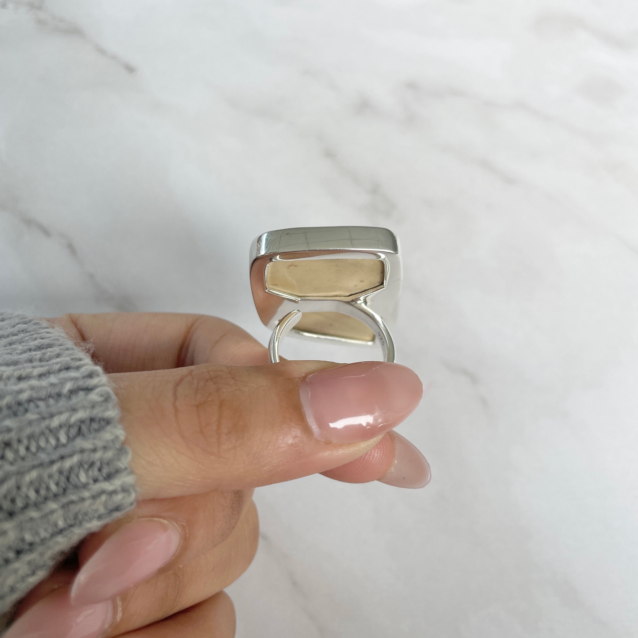 Psilomelane Dendrite Ring-(PSD-R-45.)