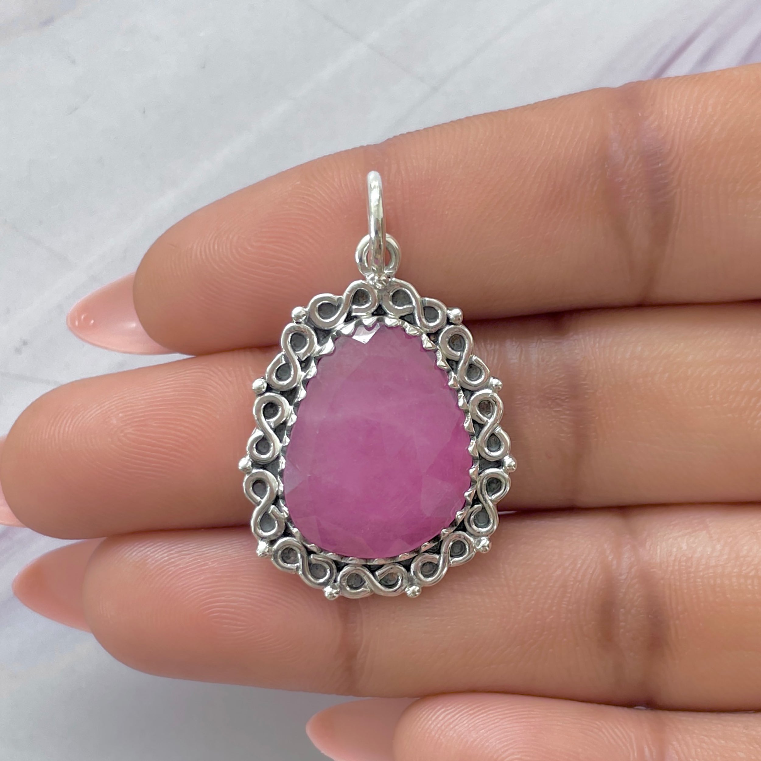 Pink Sapphire Pendant-(PSP-P-32.)
