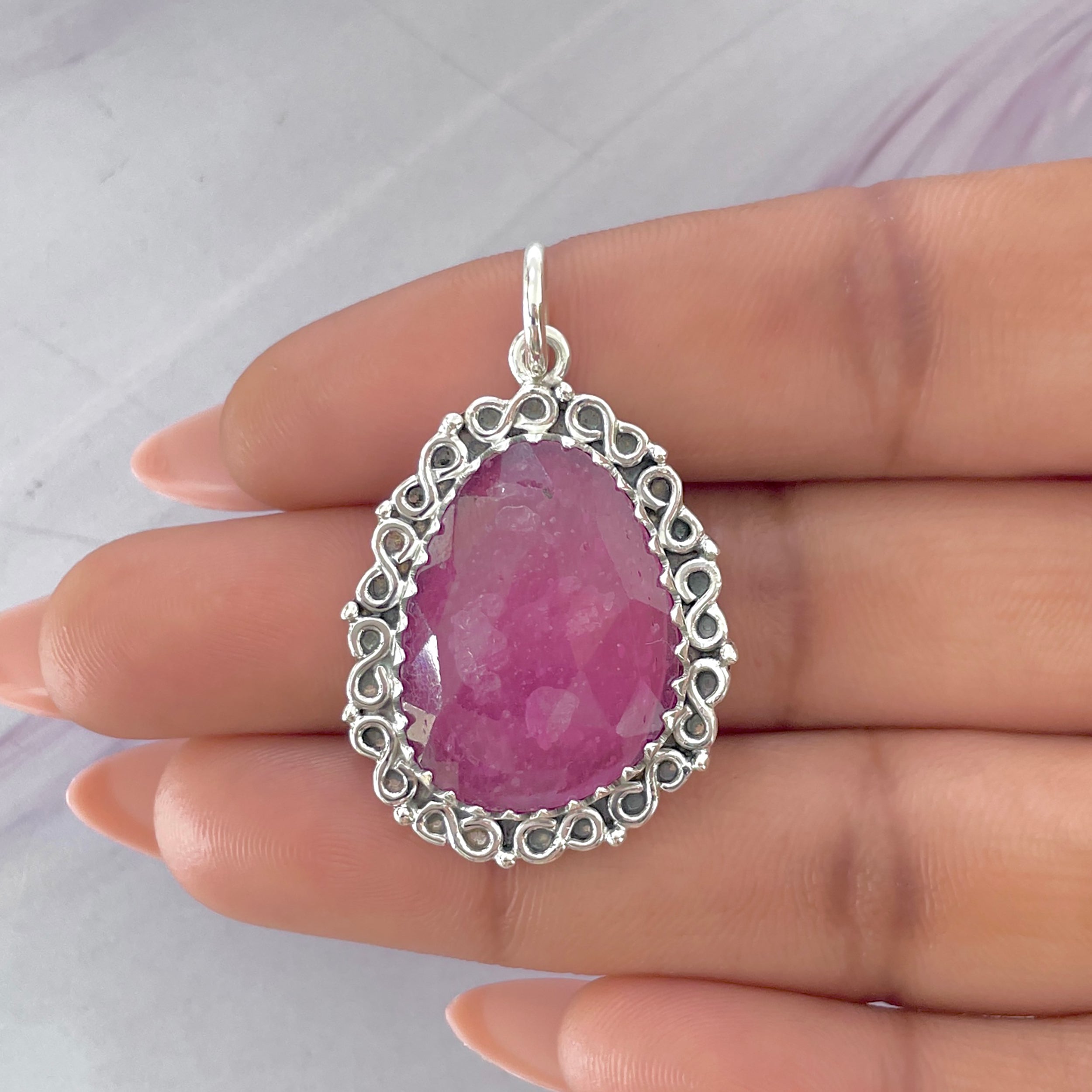 Pink Sapphire Pendant-(PSP-P-34.)