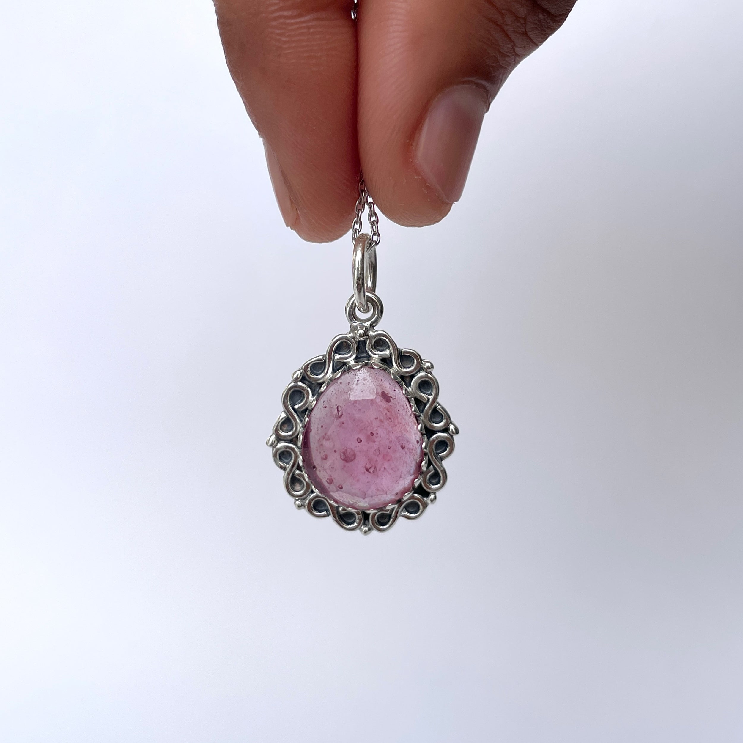 Pink Sapphire Pendant-(PSP-P-7.)