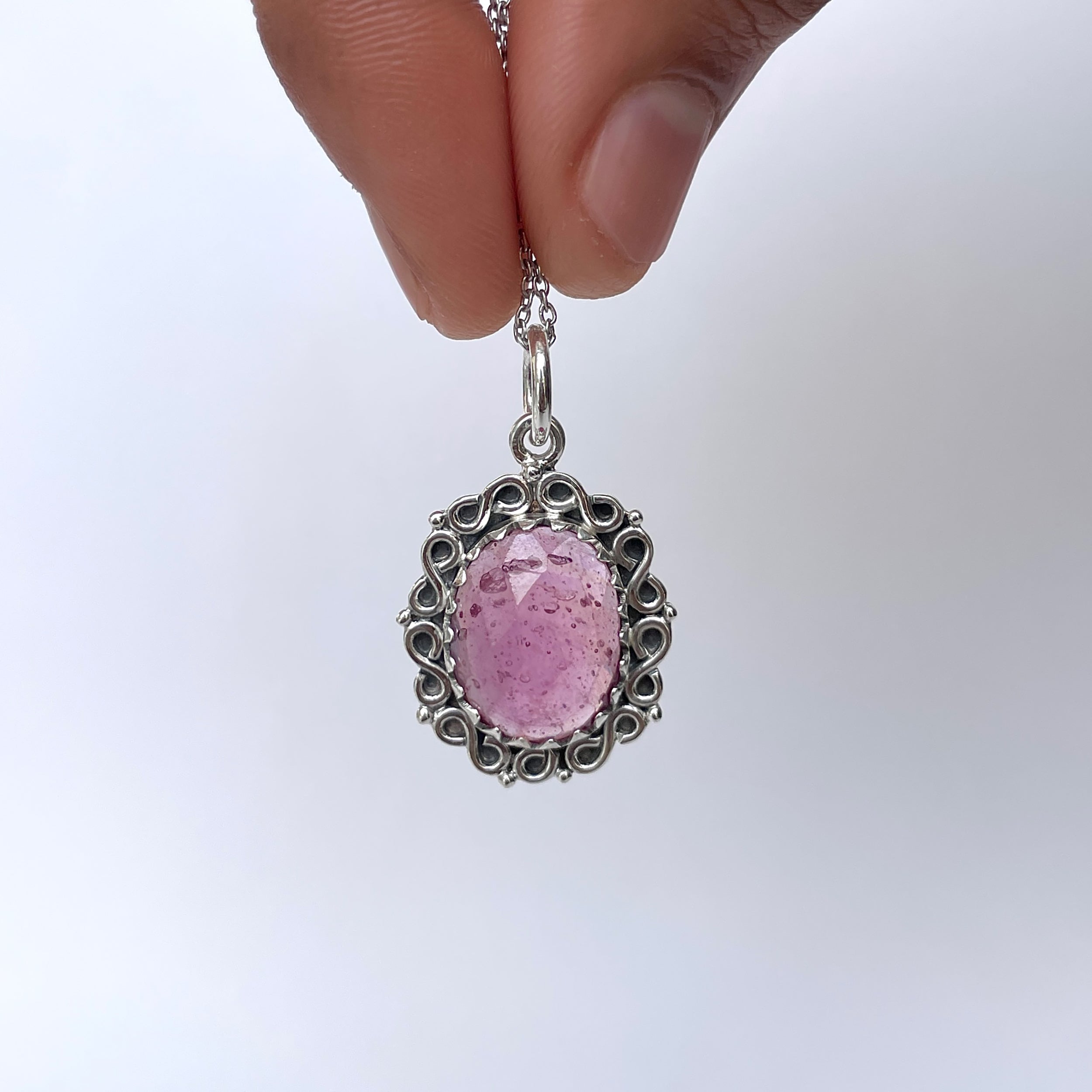 Pink Sapphire Pendant-(PSP-P-8.)