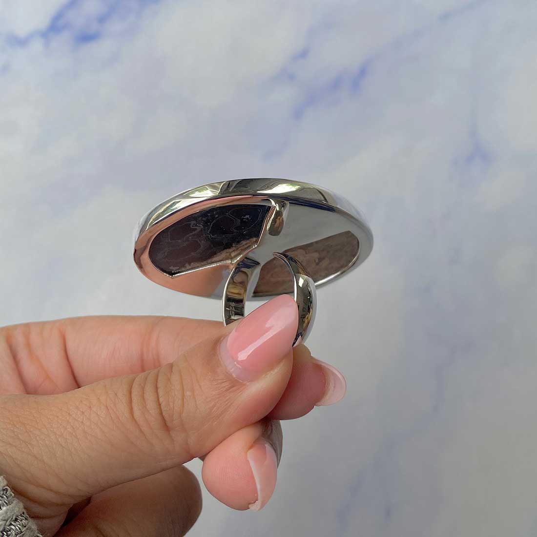 Plumroot Agate Adjustable Ring-(PTJ-R-31.)