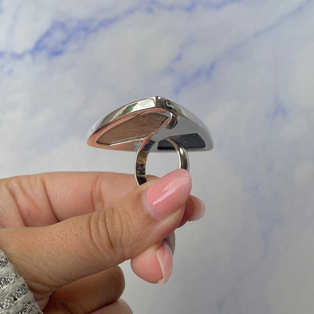 Plumroot Agate Adjustable Ring-(PTJ-R-33.)