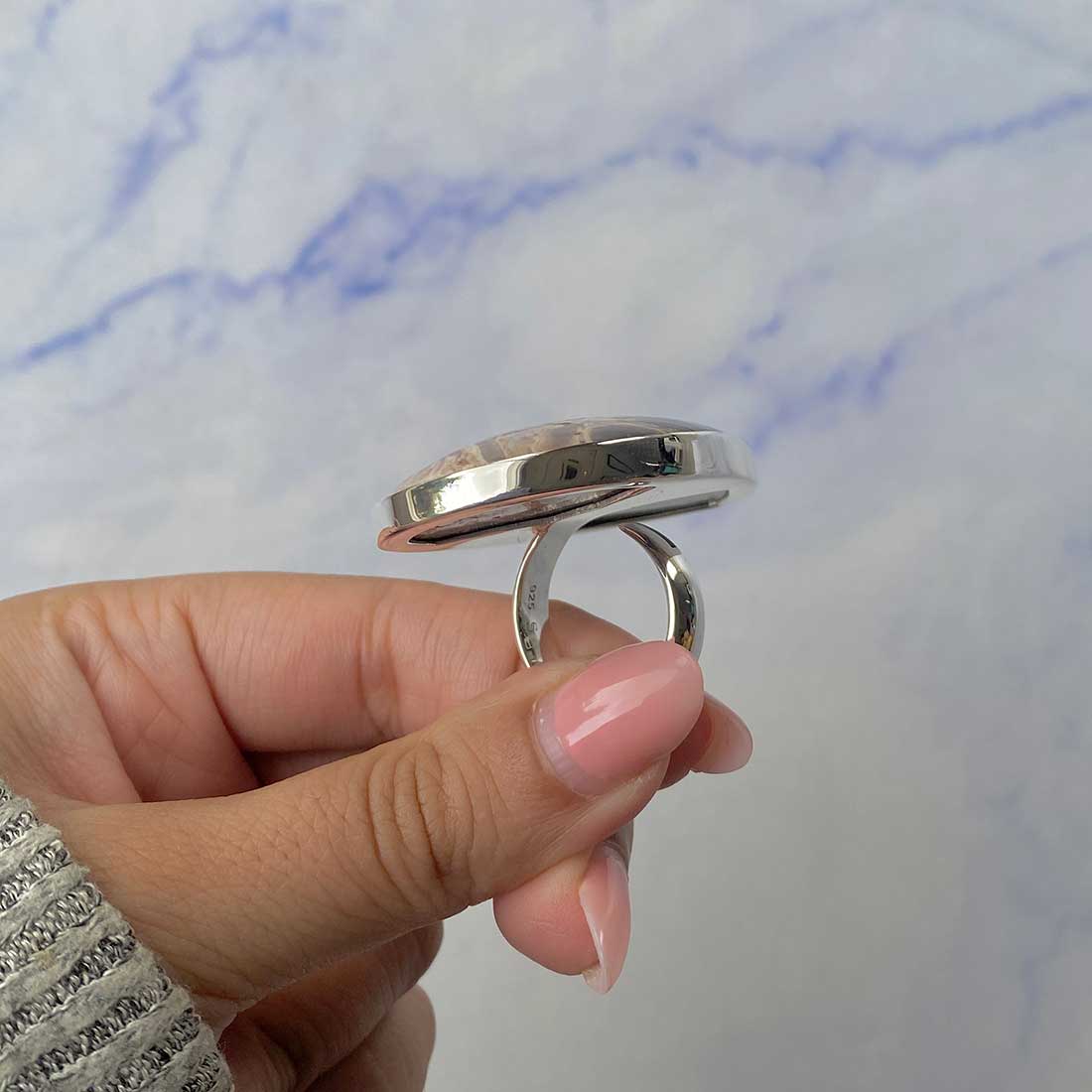 Plumroot Agate Adjustable Ring-(PTJ-R-35.)