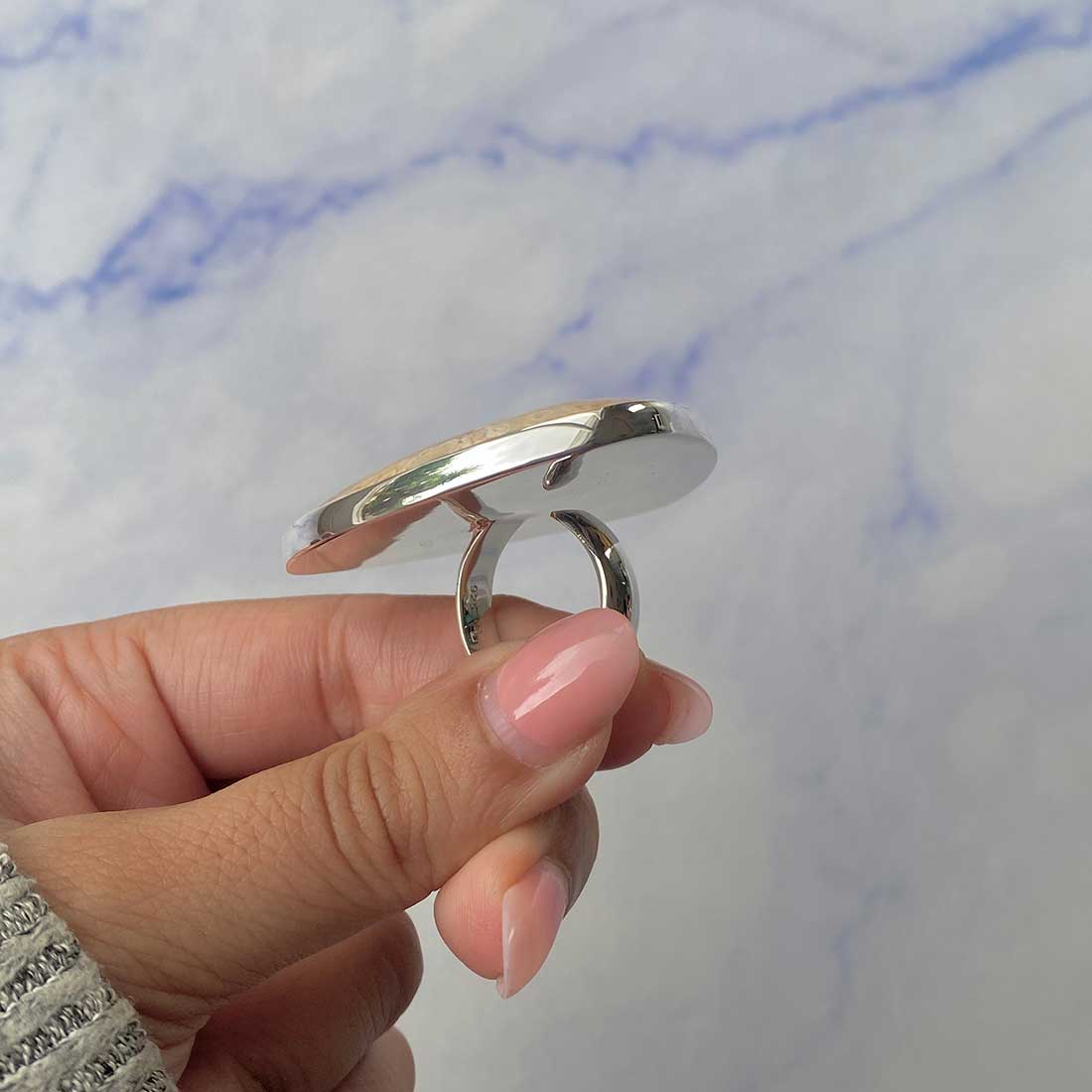 Plumroot Agate Adjustable Ring-(PTJ-R-37.)