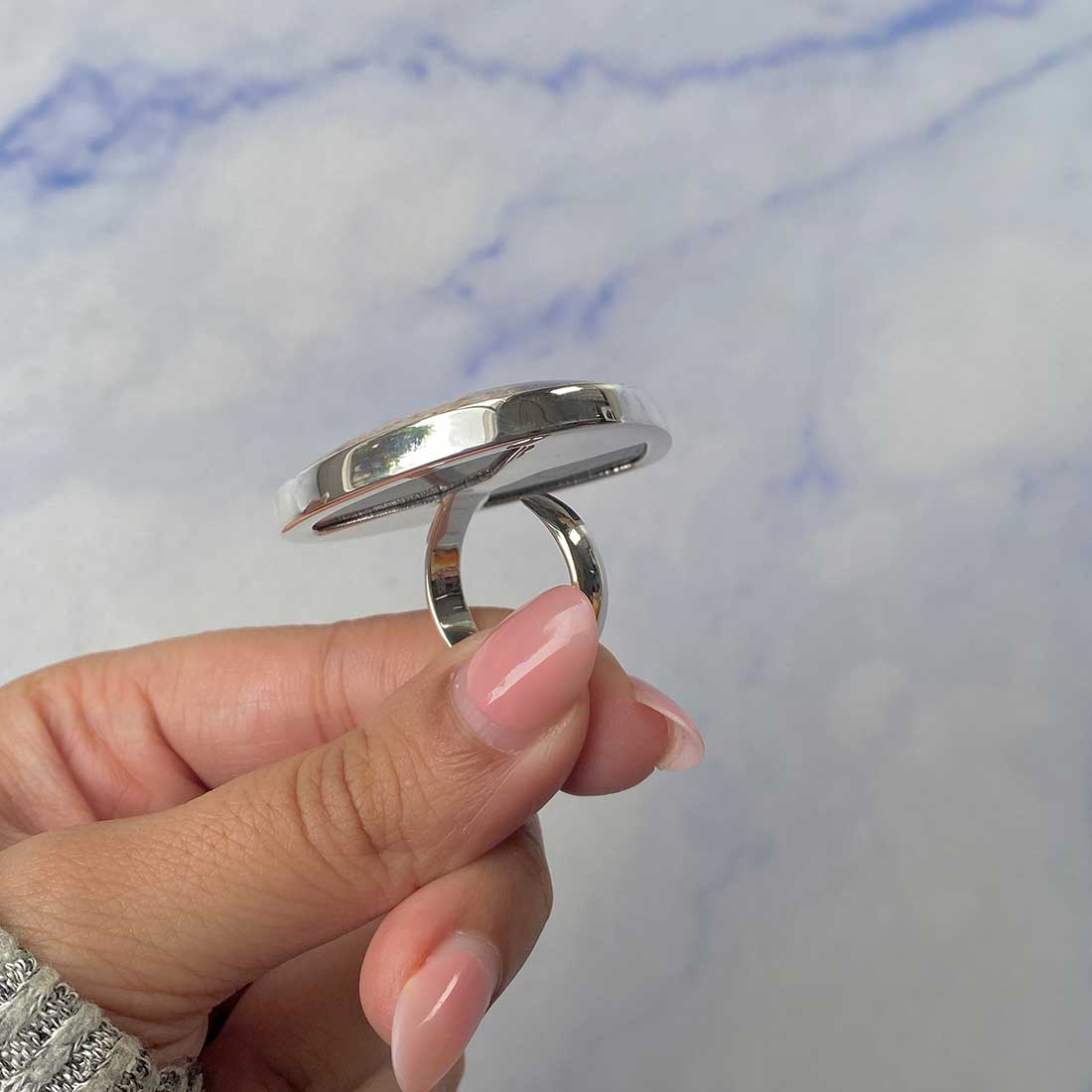 Plumroot Agate Adjustable Ring-(PTJ-R-38.)