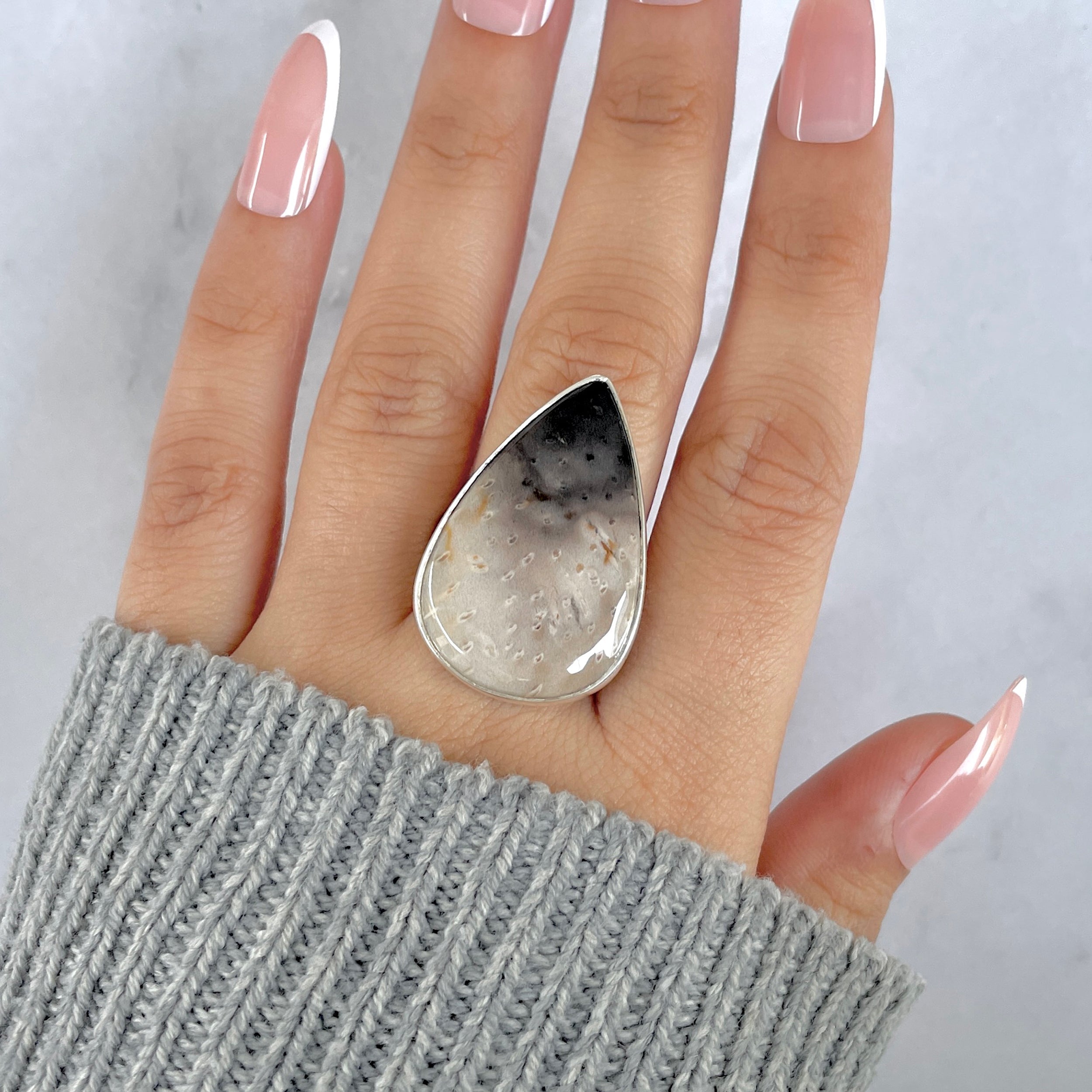 Plumroot Agate Adjustable Ring-(PTJ-R-40.)