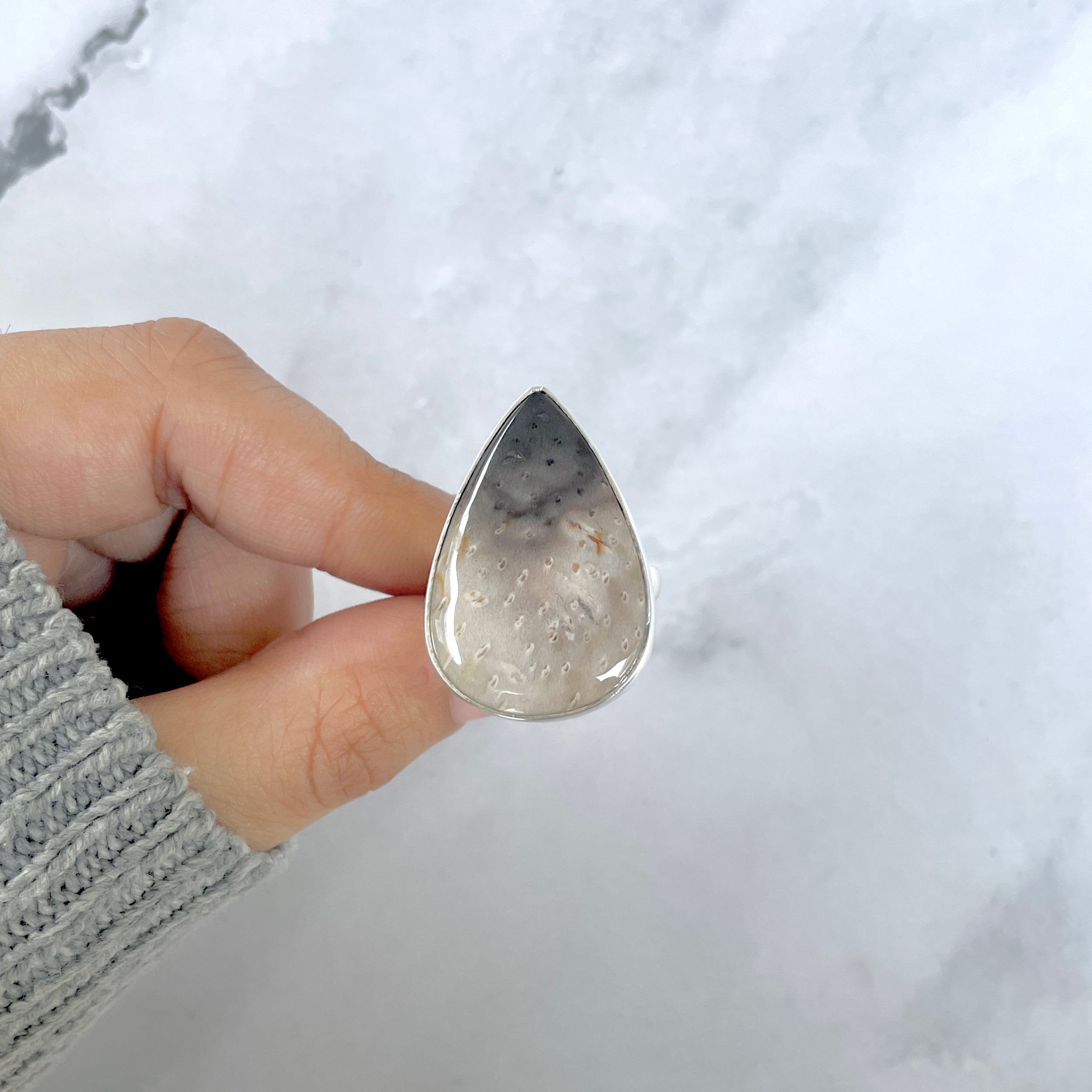 Plumroot Agate Adjustable Ring-(PTJ-R-40.)