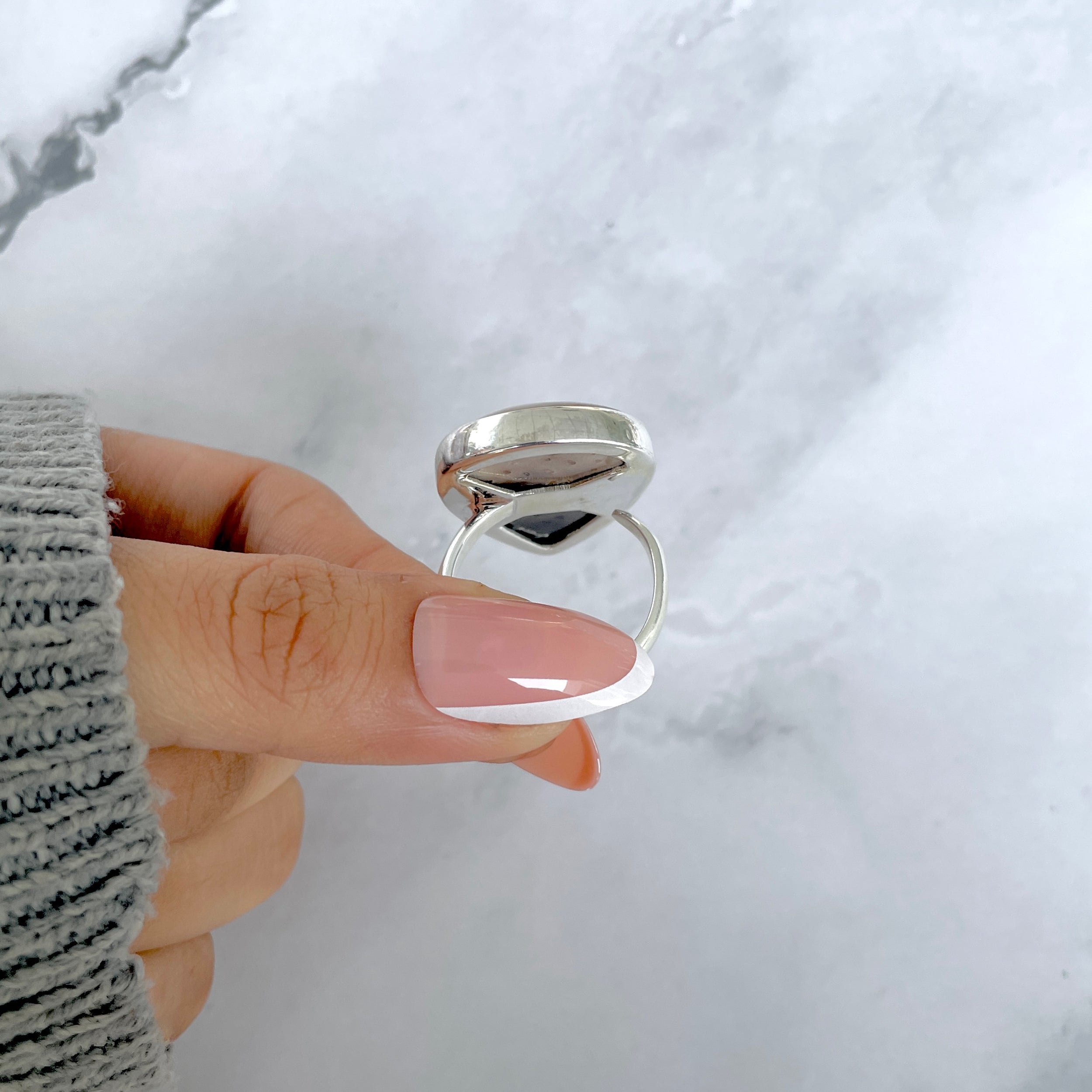 Plumroot Agate Adjustable Ring-(PTJ-R-40.)