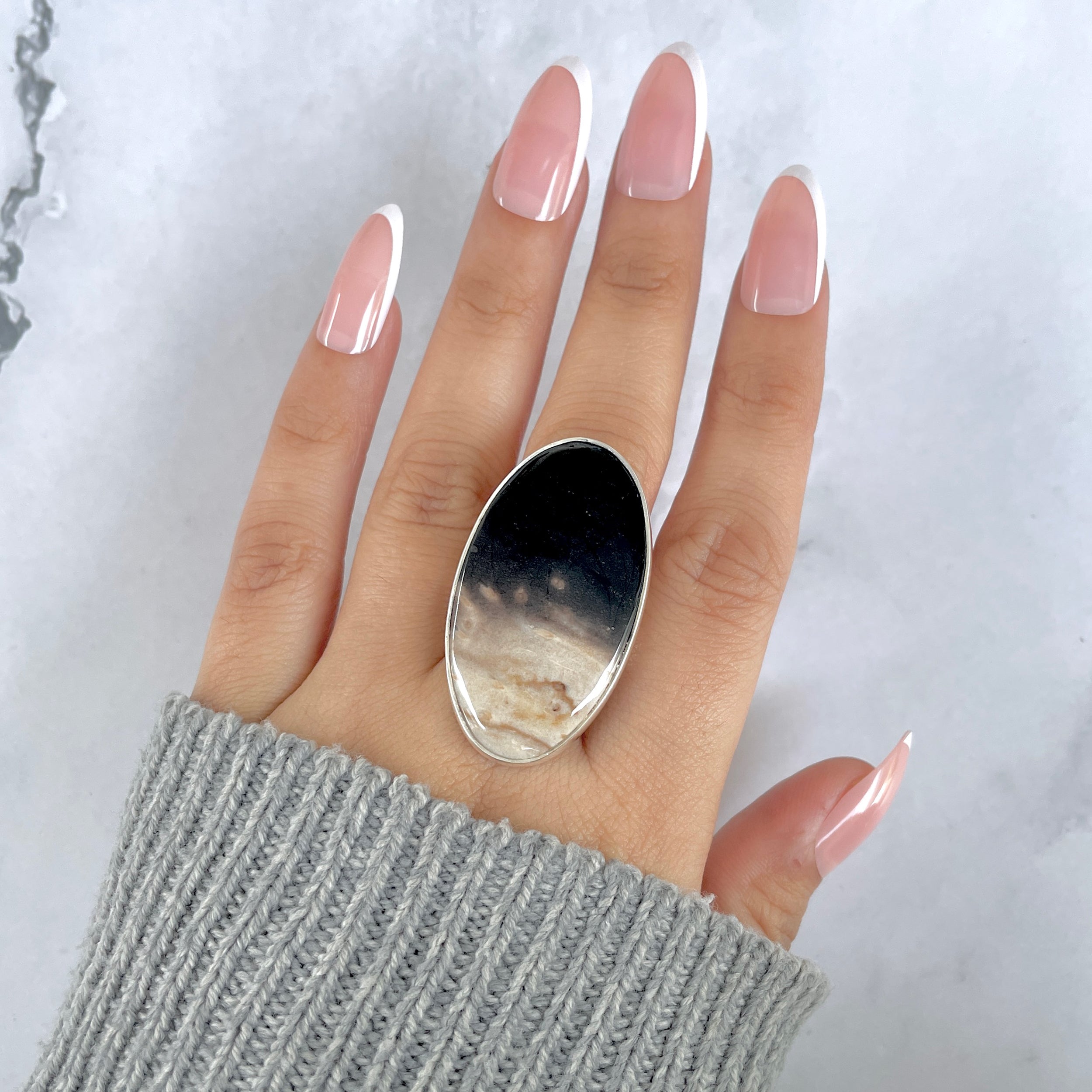 Plumroot Agate Adjustable Ring-(PTJ-R-41.)