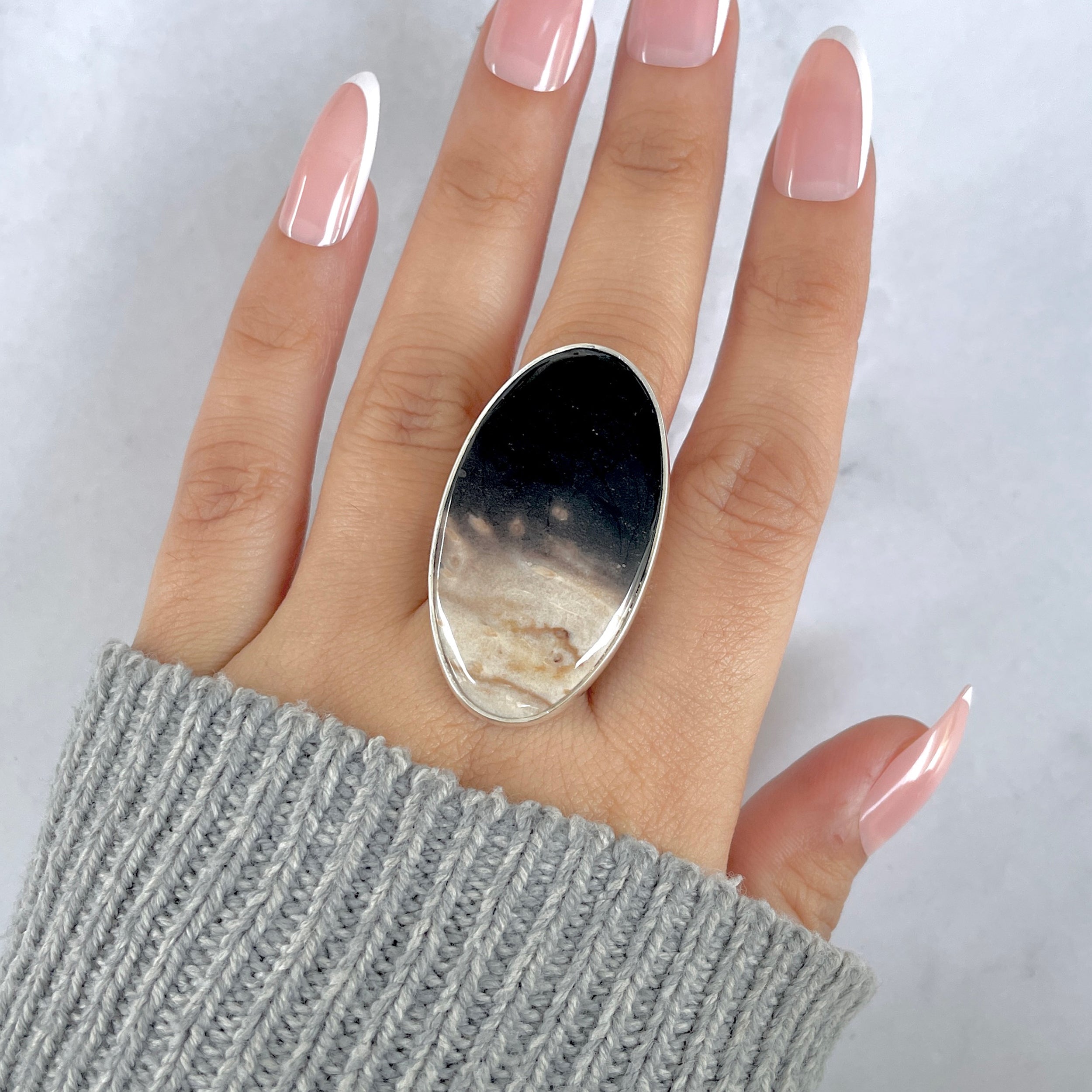Plumroot Agate Adjustable Ring-(PTJ-R-41.)