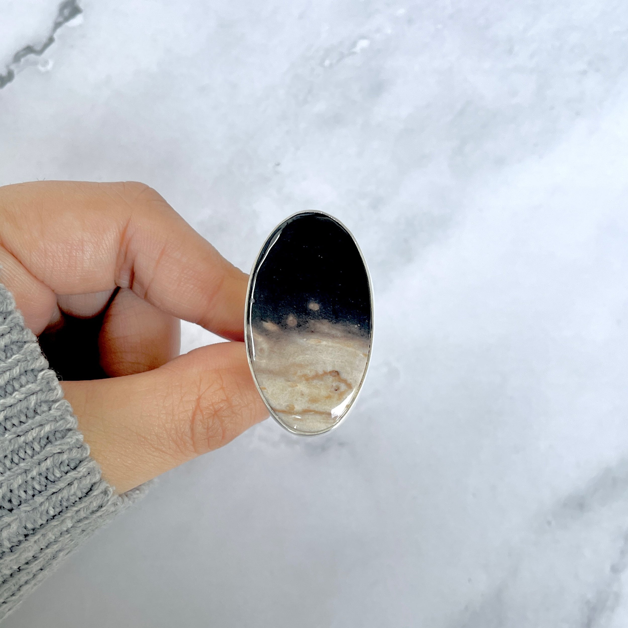 Plumroot Agate Adjustable Ring-(PTJ-R-41.)