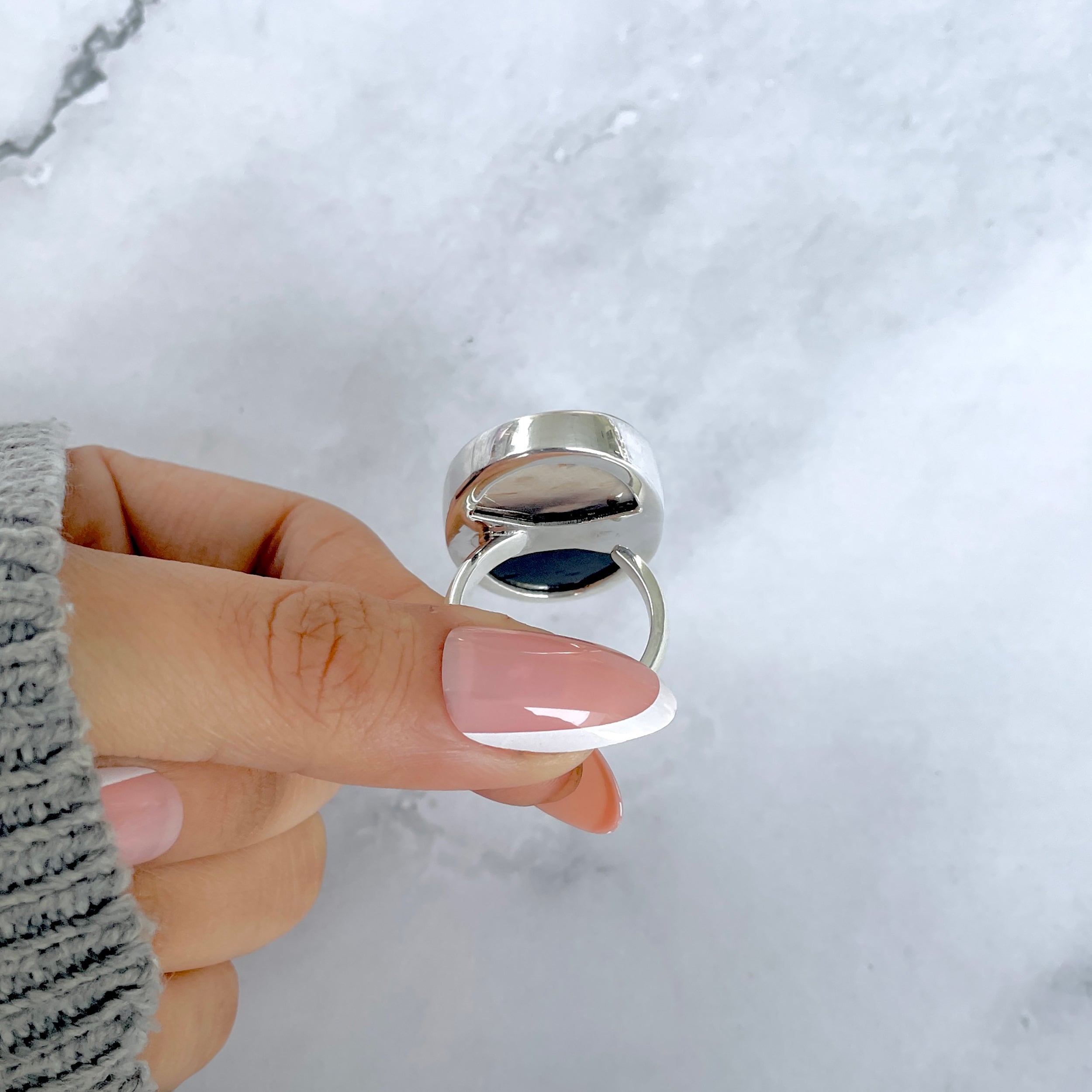 Plumroot Agate Adjustable Ring-(PTJ-R-41.)
