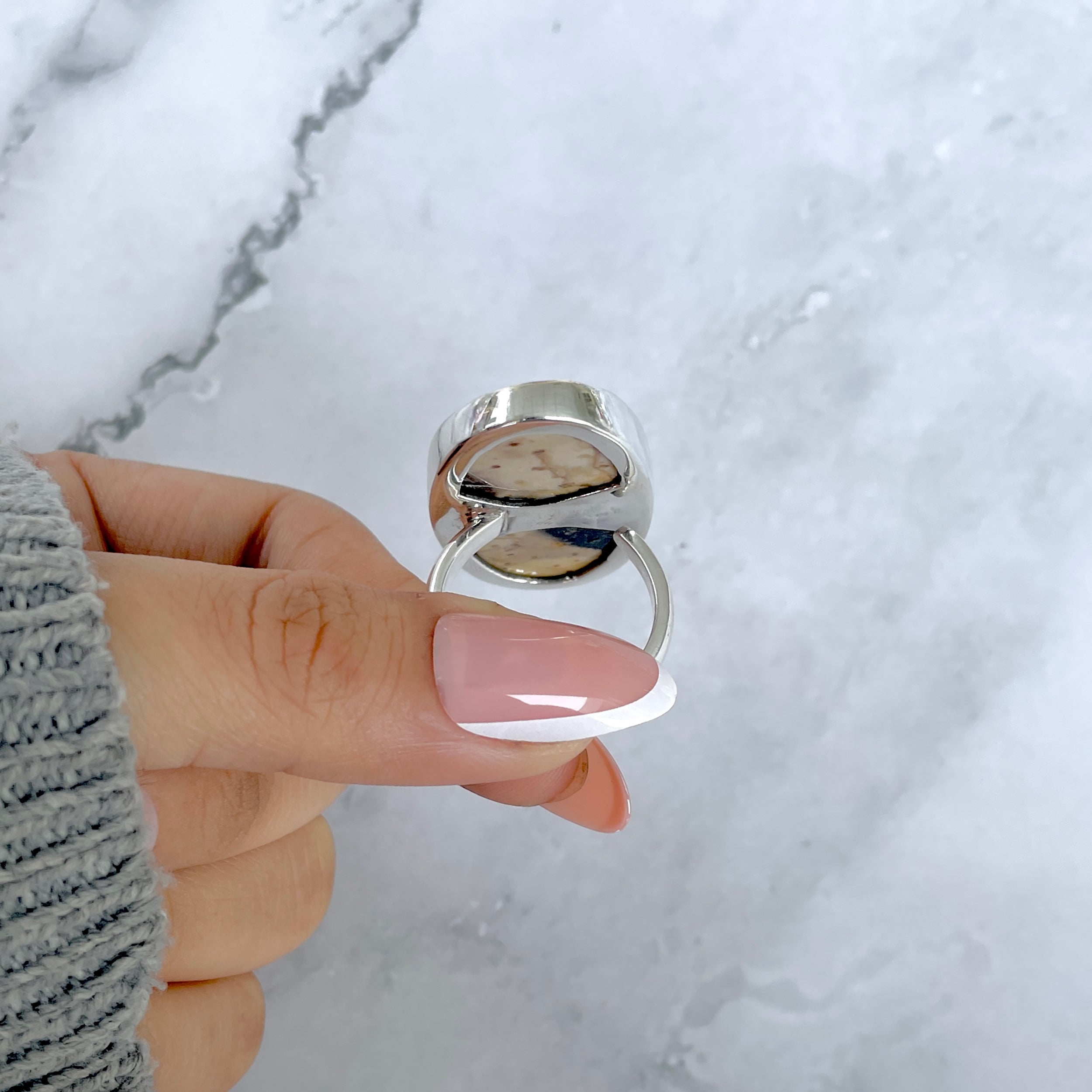 Plumroot Agate Adjustable Ring-(PTJ-R-42.)