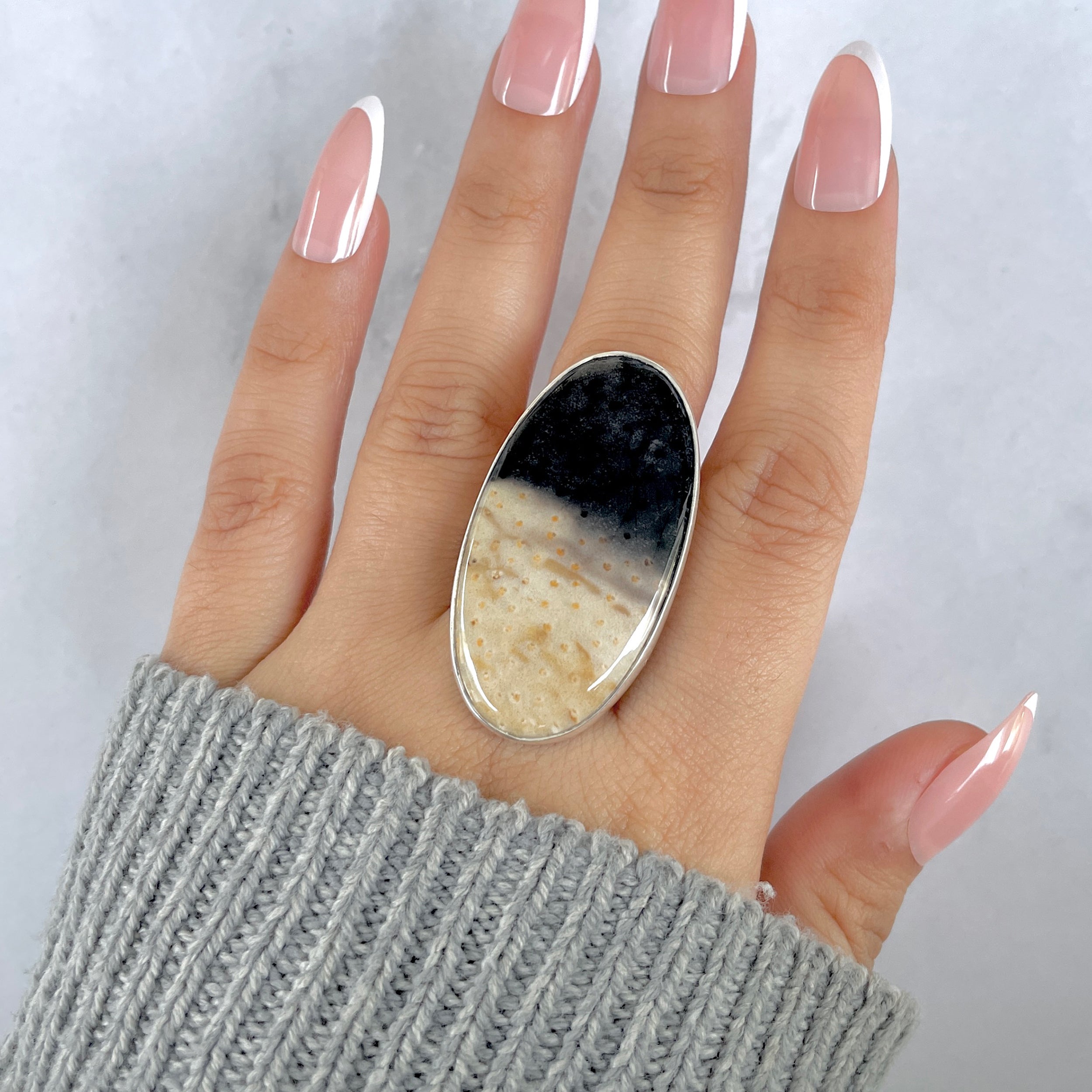 Plumroot Agate Adjustable Ring-(PTJ-R-43.)