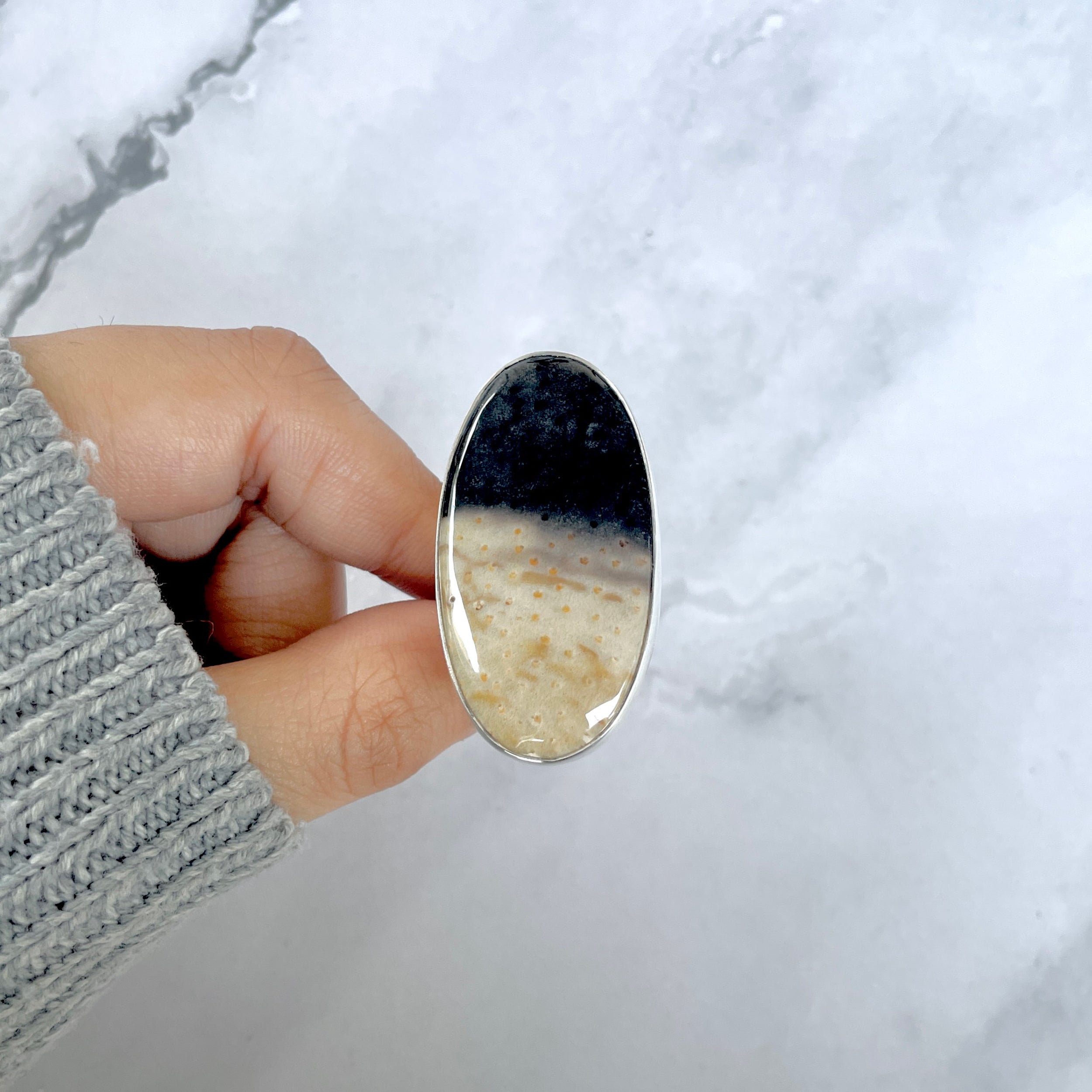 Plumroot Agate Adjustable Ring-(PTJ-R-43.)