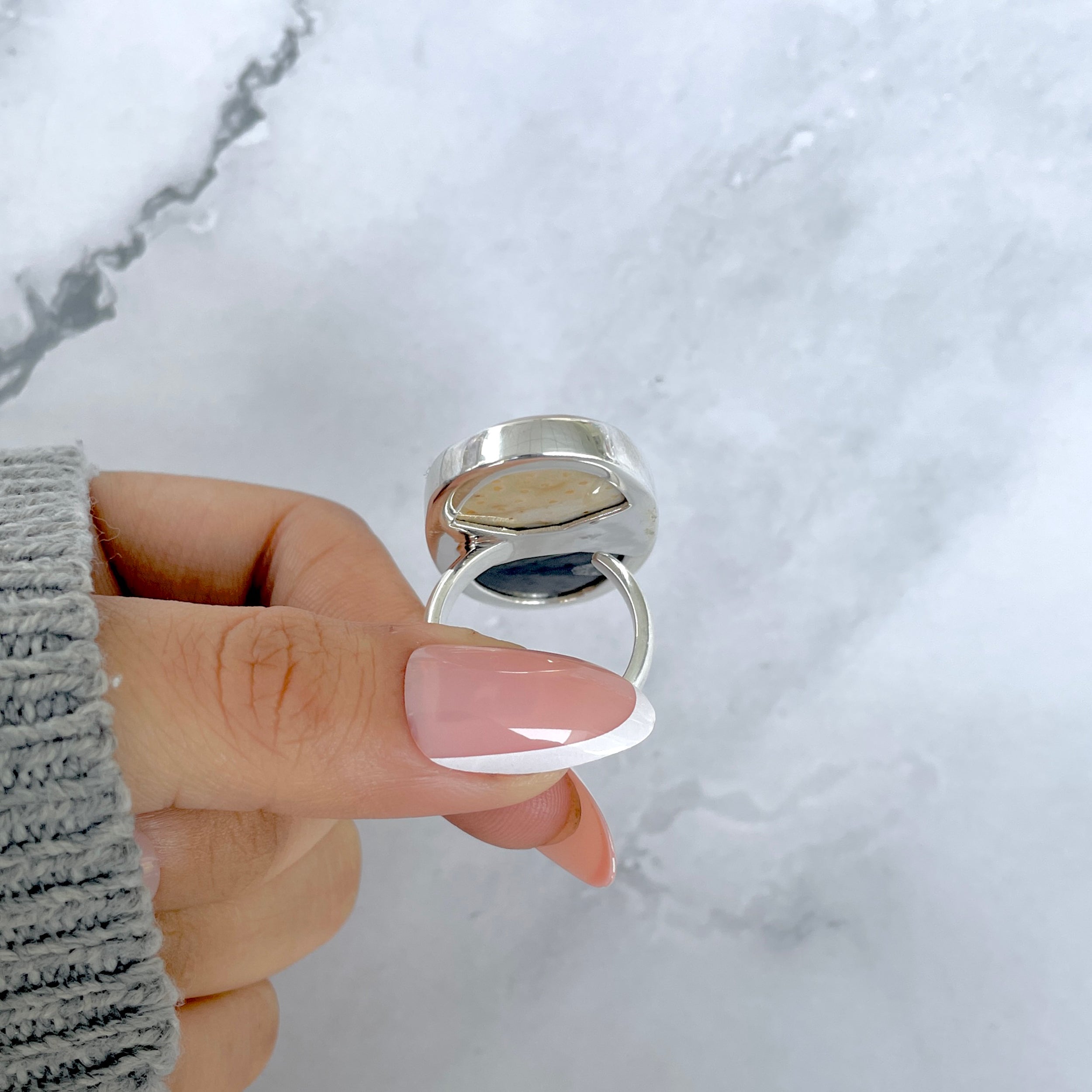 Plumroot Agate Adjustable Ring-(PTJ-R-43.)