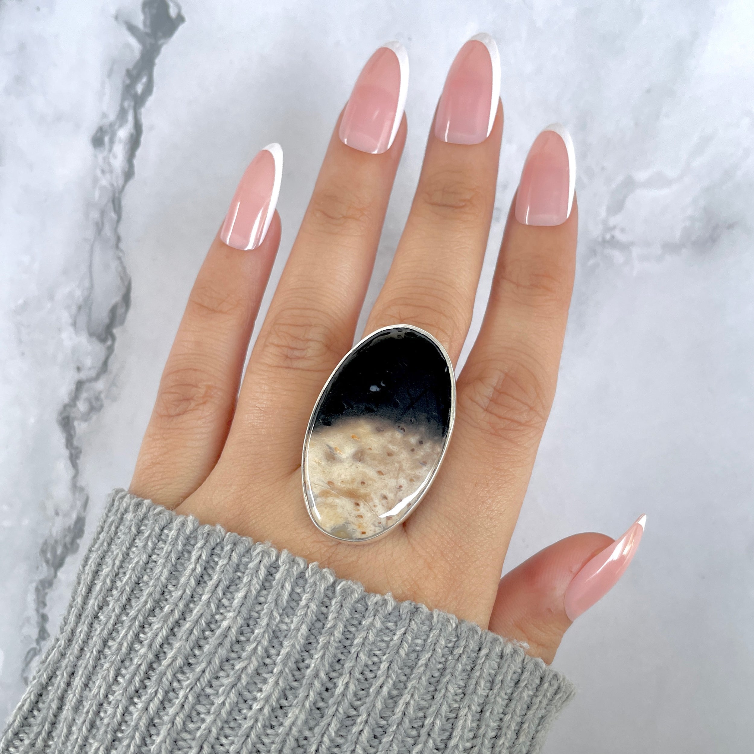 Plumroot Agate Adjustable Ring-(PTJ-R-44.)