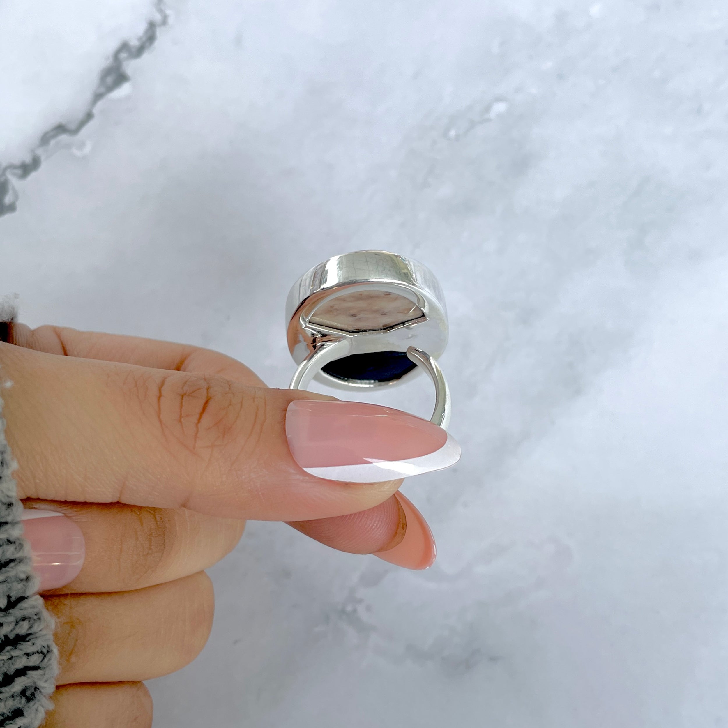 Plumroot Agate Adjustable Ring-(PTJ-R-44.)