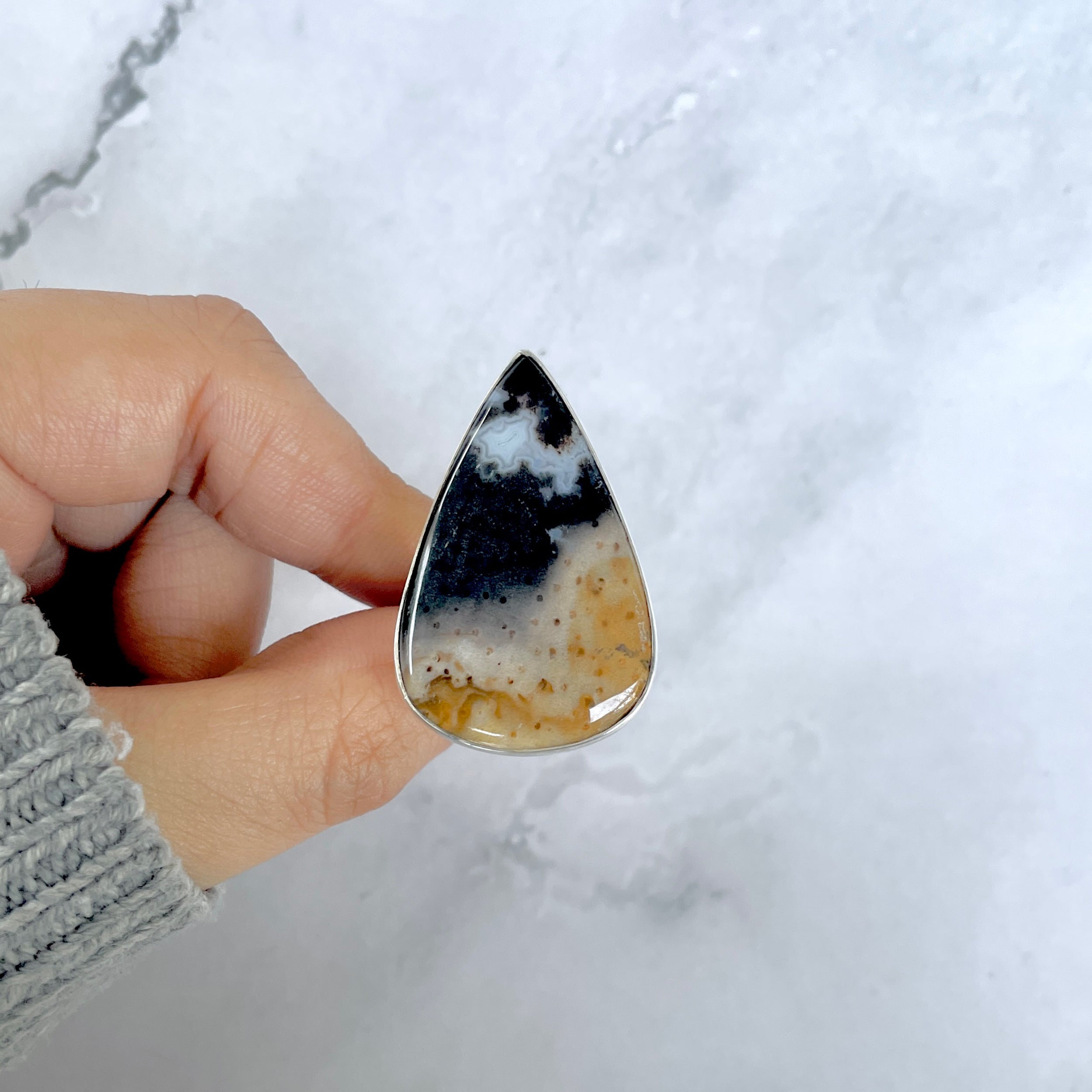 Plumroot Agate Adjustable Ring-(PTJ-R-45.)