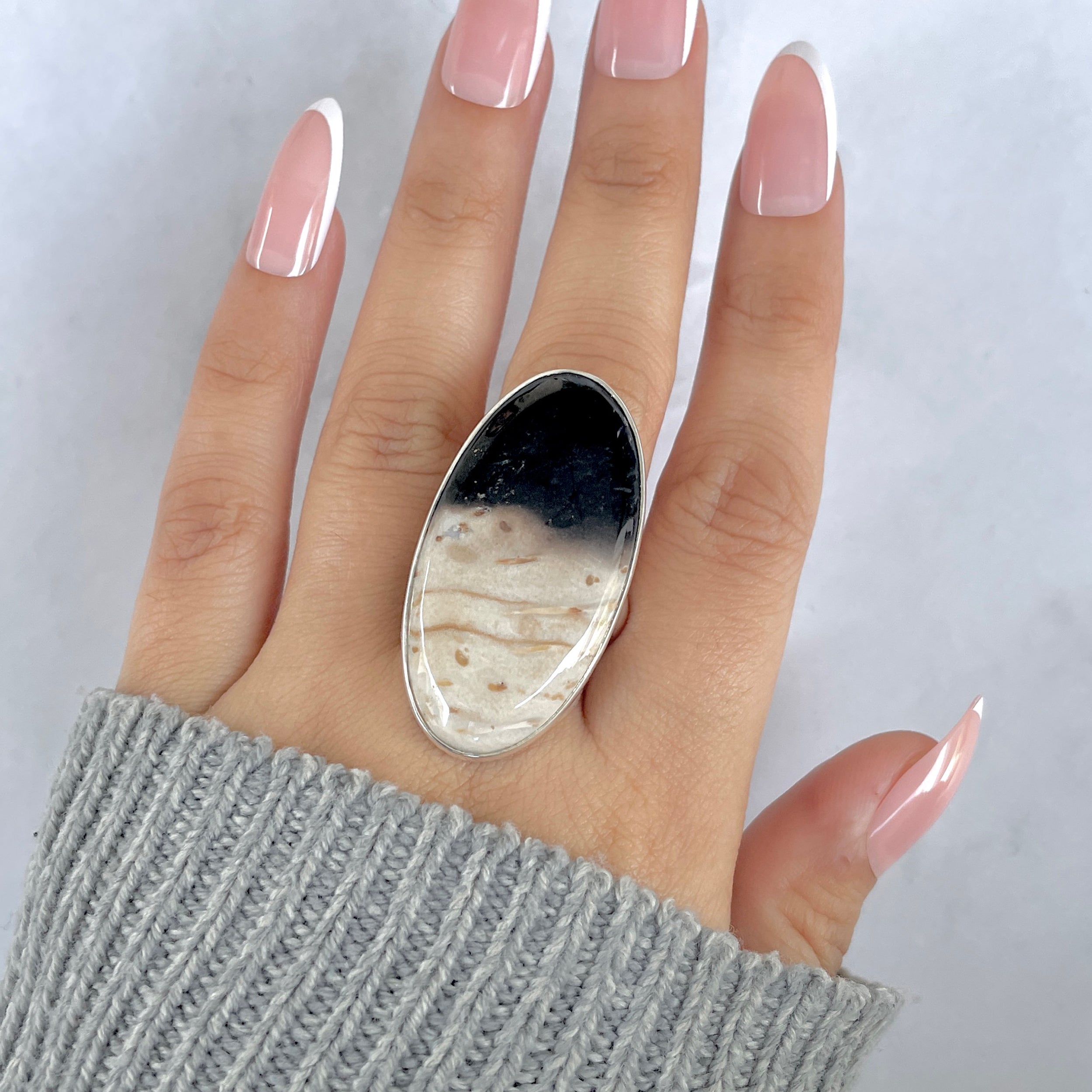 Plumroot Agate Adjustable Ring-(PTJ-R-46.)