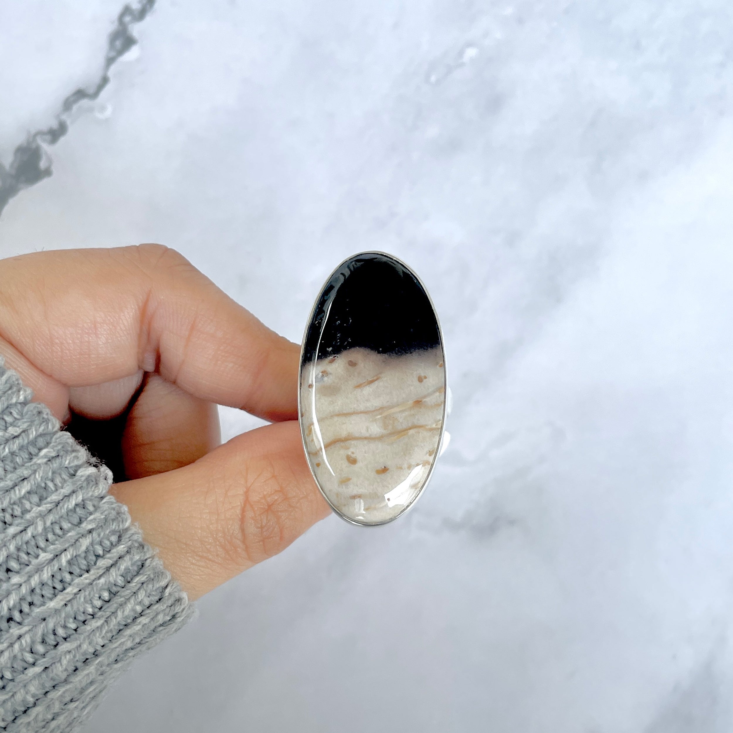 Plumroot Agate Adjustable Ring-(PTJ-R-46.)