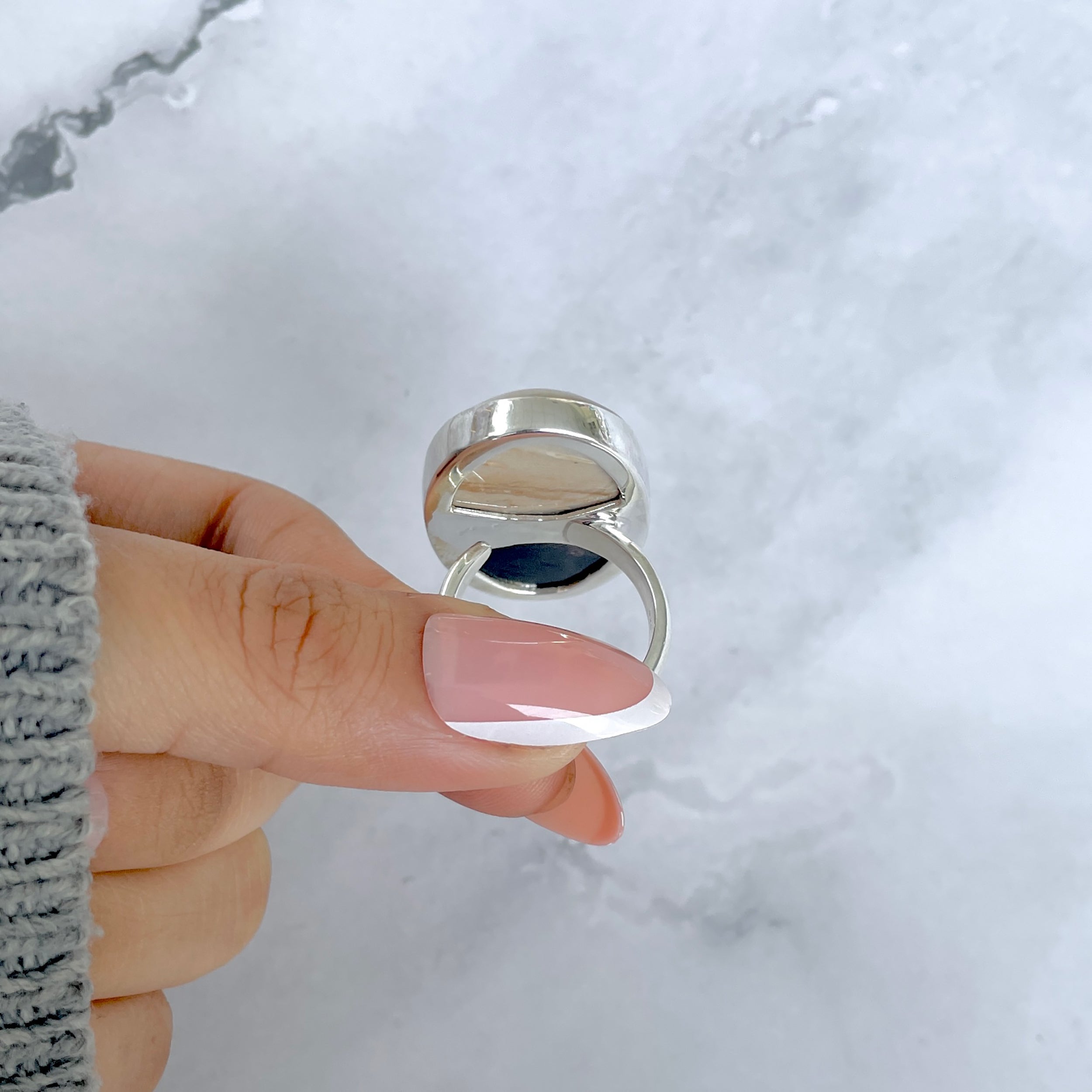 Plumroot Agate Adjustable Ring-(PTJ-R-46.)