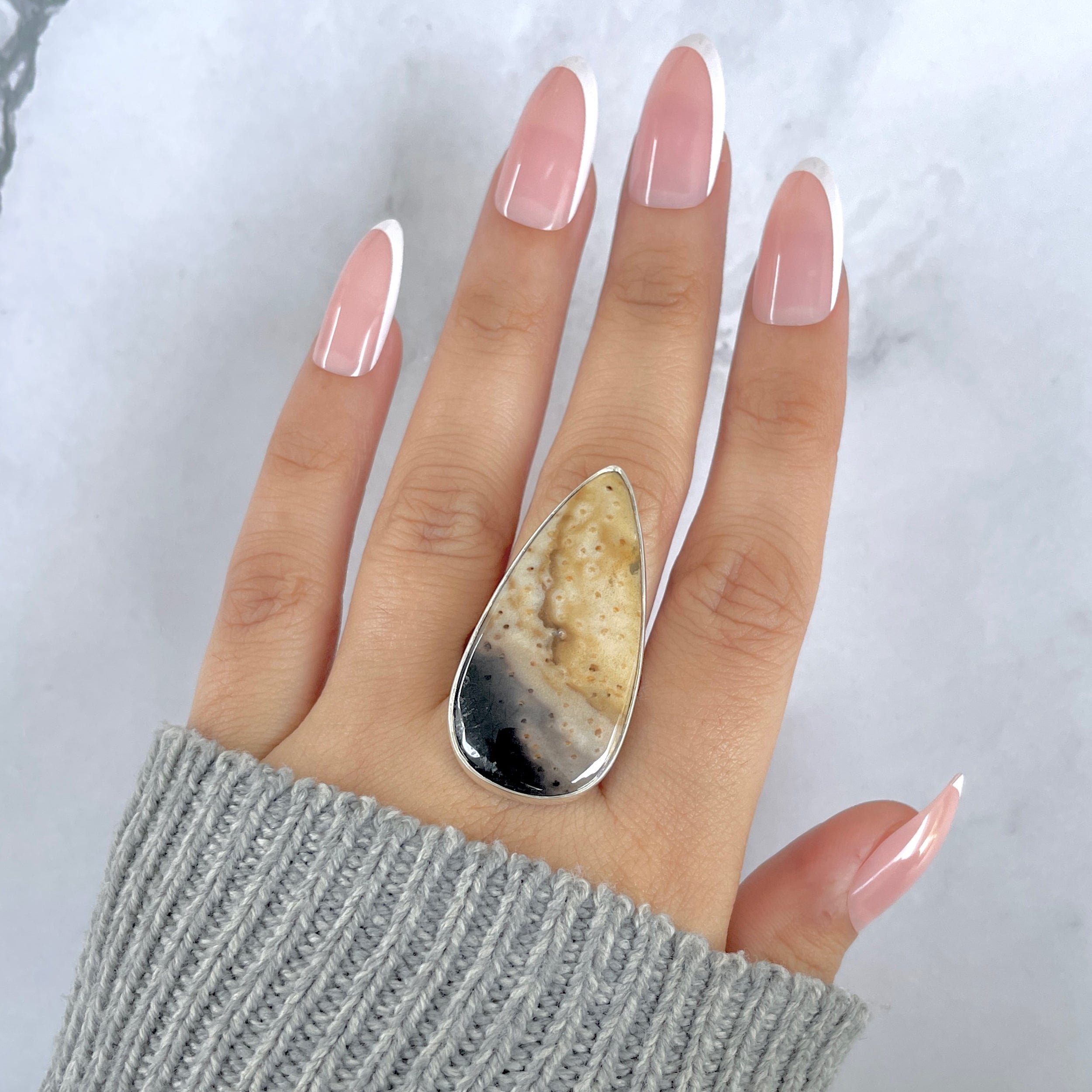 Plumroot Agate Adjustable Ring-(PTJ-R-47.)