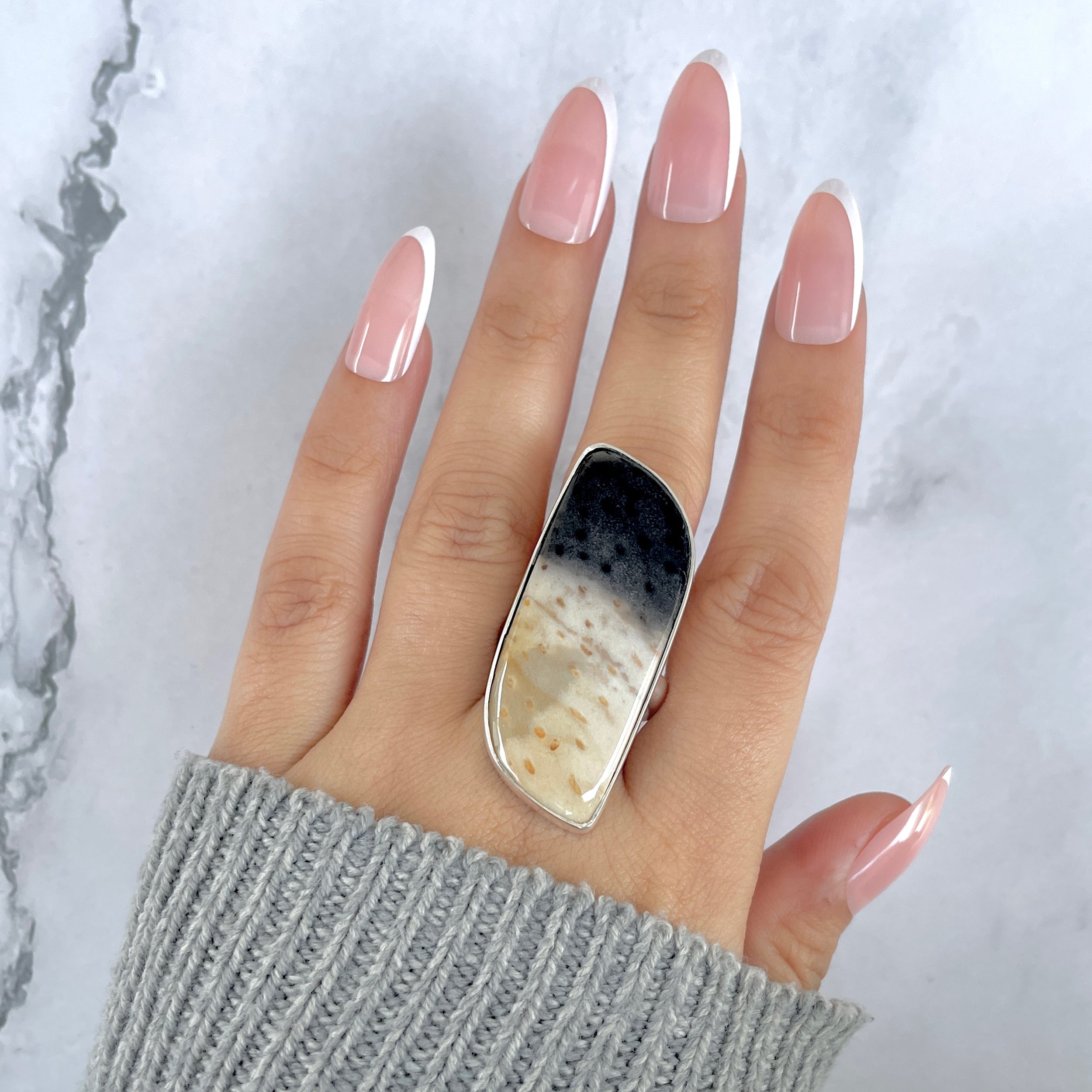 Plumroot Agate Adjustable Ring-(PTJ-R-48.)