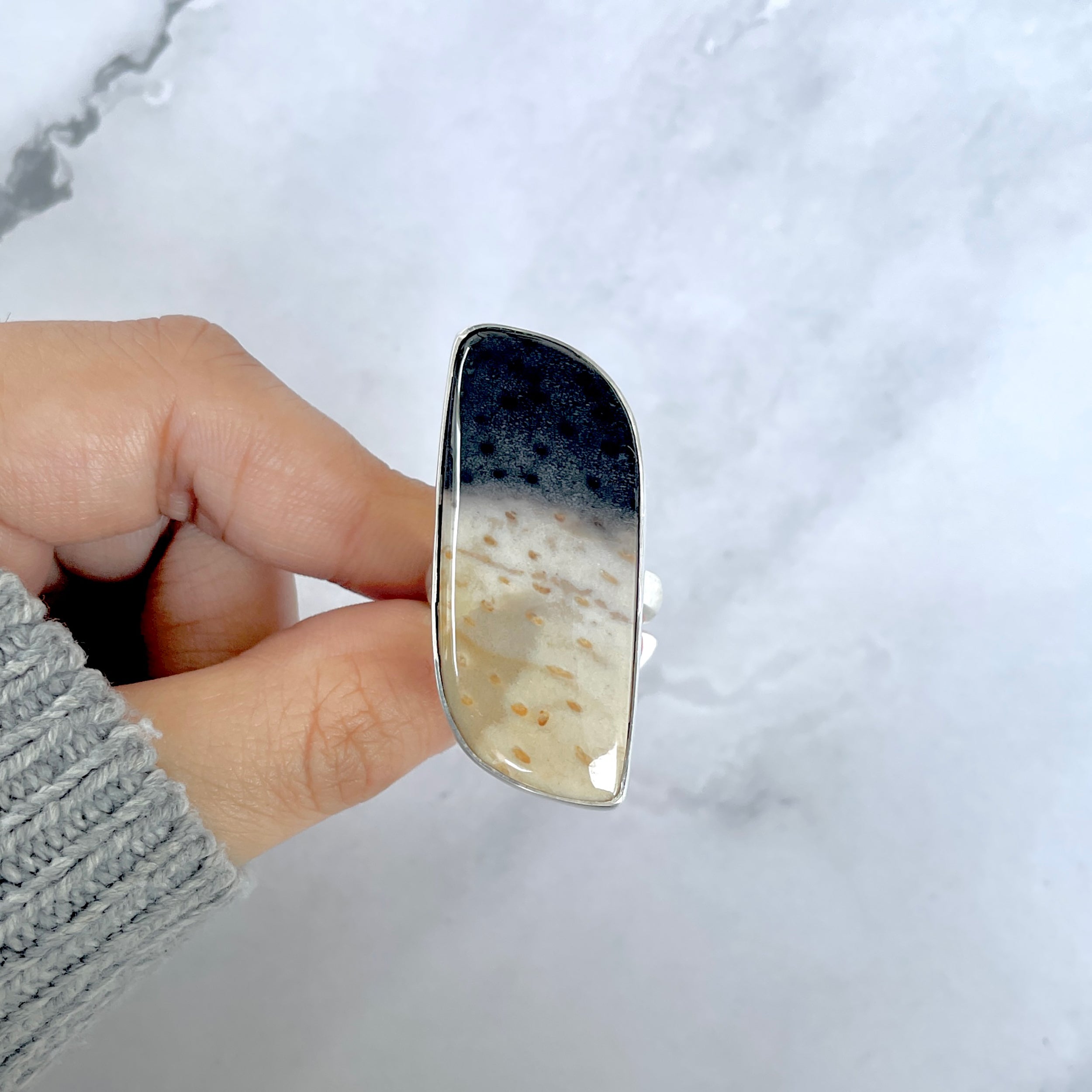 Plumroot Agate Adjustable Ring-(PTJ-R-48.)