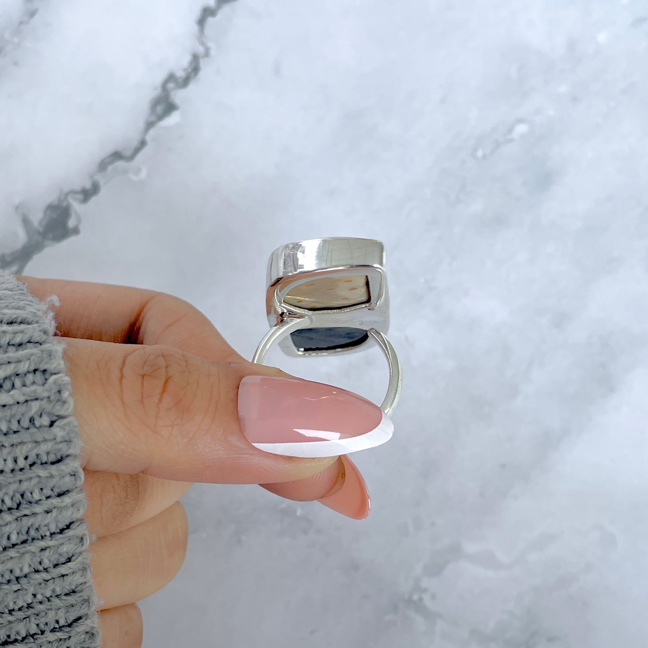 Plumroot Agate Adjustable Ring-(PTJ-R-48.)