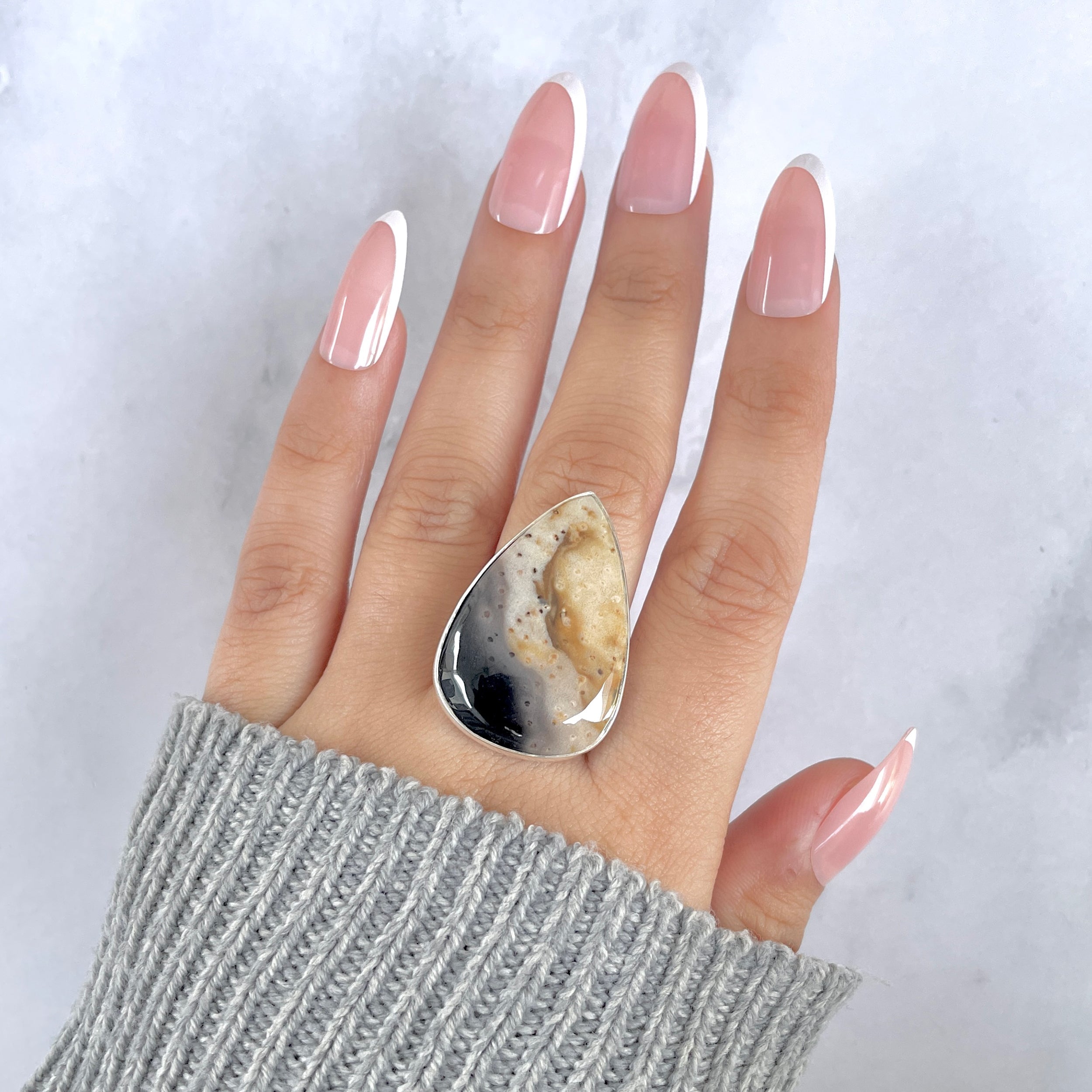 Plumroot Agate Adjustable Ring-(PTJ-R-49.)