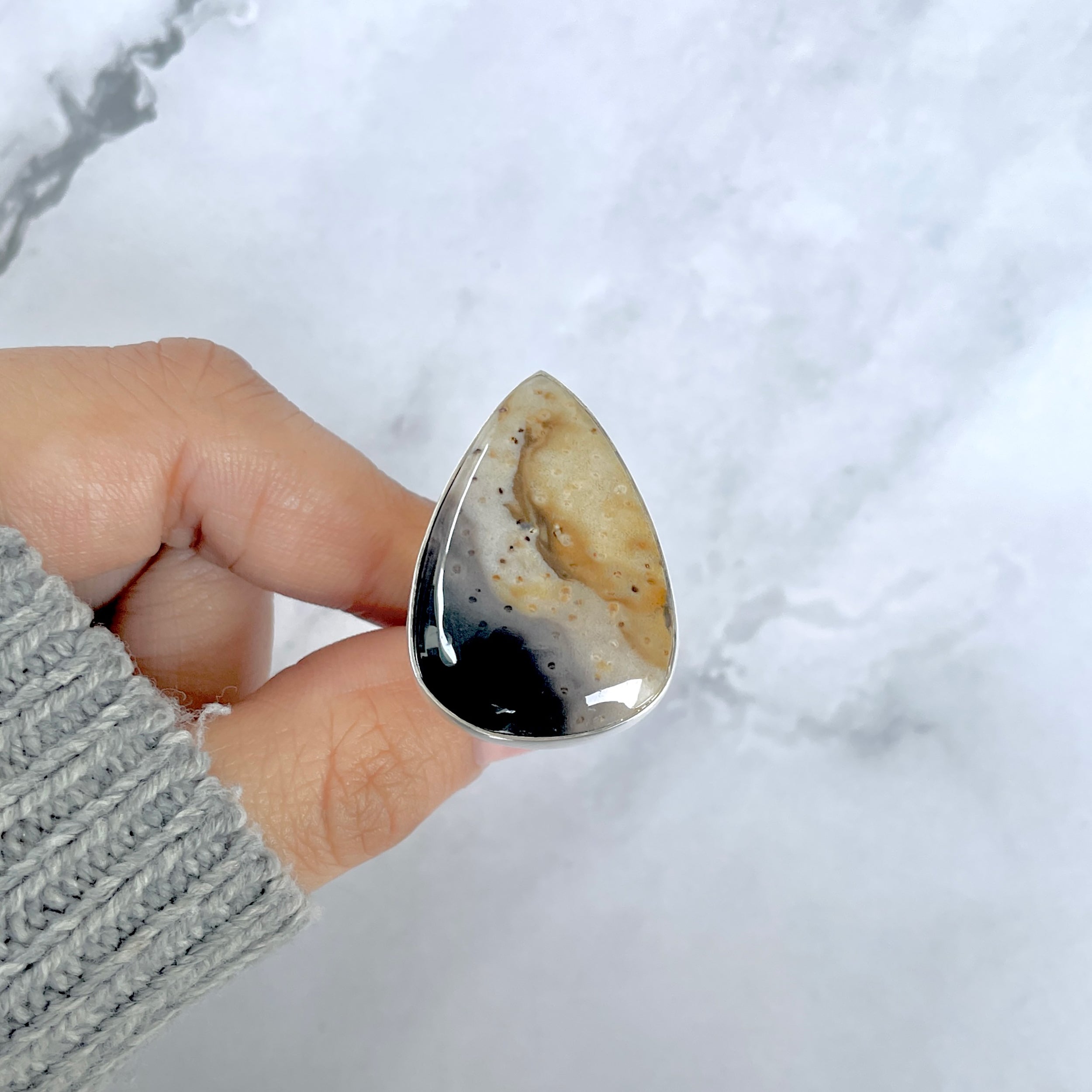 Plumroot Agate Adjustable Ring-(PTJ-R-49.)